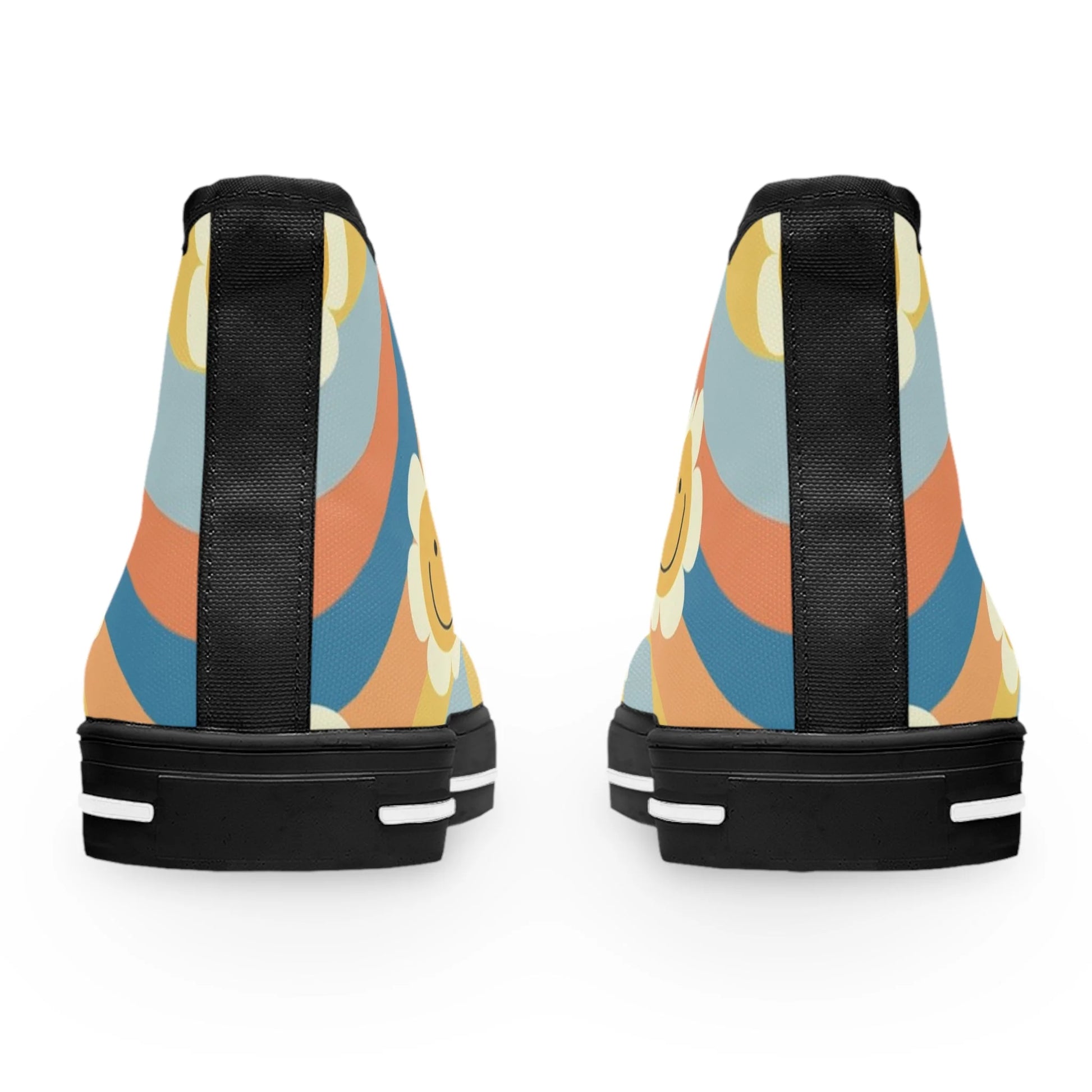 70s Smiley Wave Womens High Top Breathable Canvas Sneakers, Artsulli - Art is Long, Life is Short, Shoes, , , , , , , 