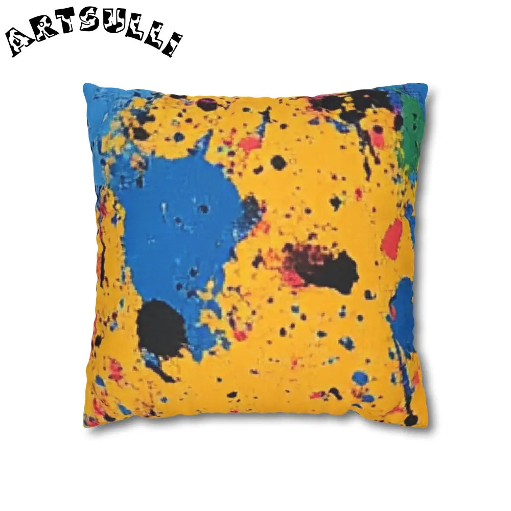 JAKKOUTTHEBXX The Colors Of Paint Splatter Spun Polyester Square