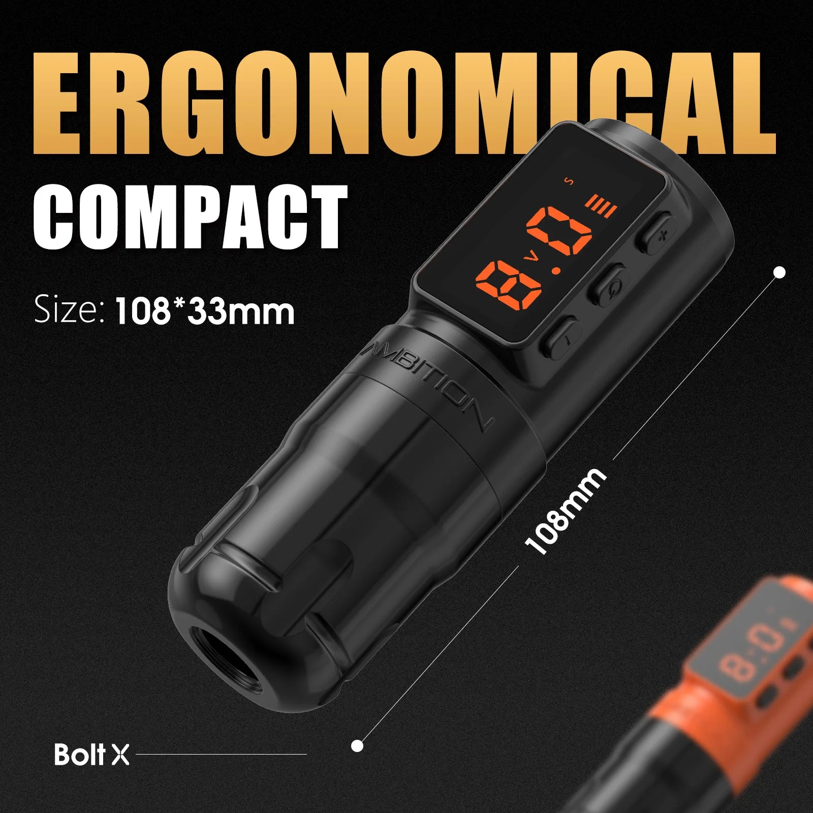 Ambition Bolt-X 1600mAh Coreless Motor Tattoo Machine Pen Wireless Power Supply Permanent Makeup Direct Drive Tattoo Gun For Art