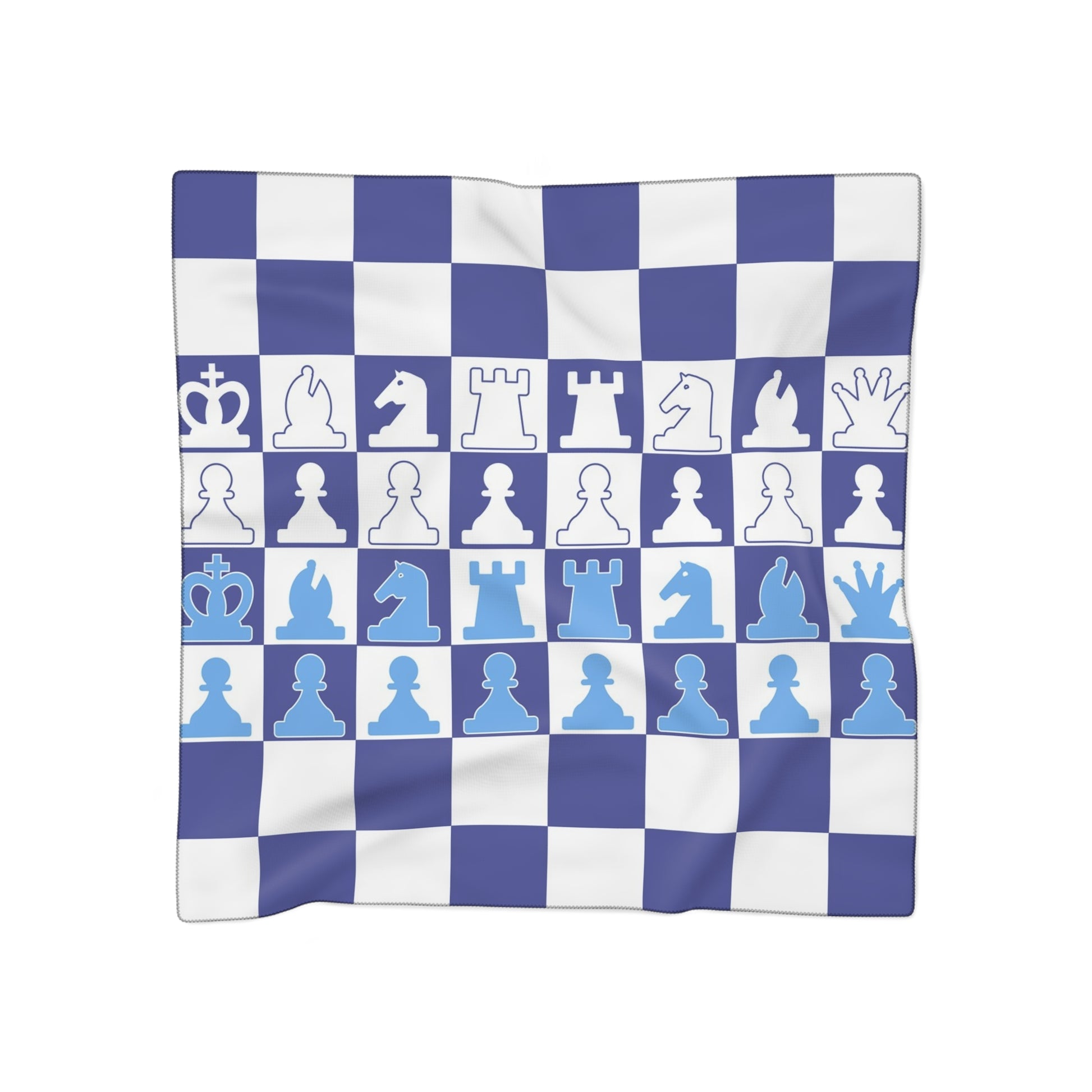 Chessboard Royal Blue & Navy Blue Poly Scarf, Artsulli - Art is Long, Life is Short, Accessories, Color, Poly chiffon, Size, 25" × 25", , , 12971706129464400544