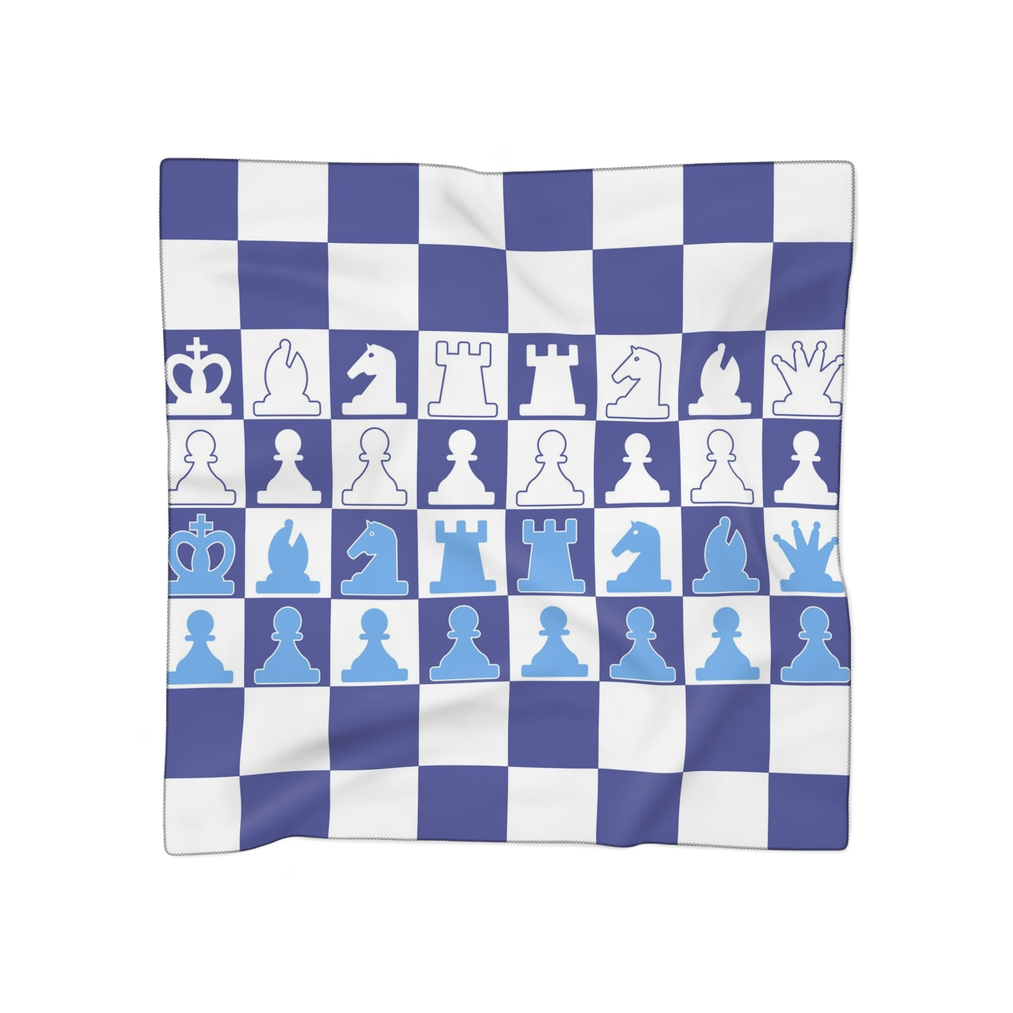 Chessboard Royal Blue & Navy Blue Poly Scarf, Artsulli - Art is Long, Life is Short, Accessories, Color, Poly chiffon, Size, 25" × 25", , , 12971706129464400544