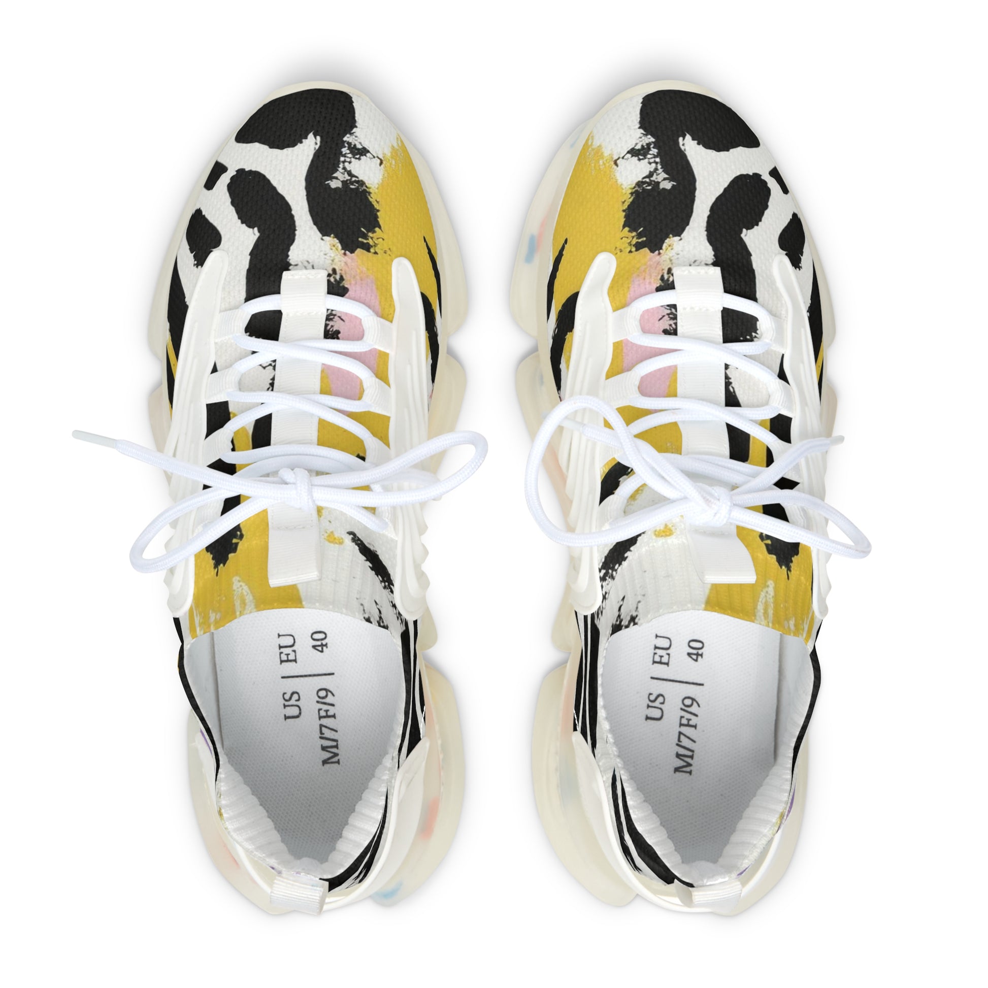 Wild Zebra Stripes x Paint Brush Strokes Multi-Color II Women's Mesh Sneakers, Artsulli - Art is Long, Life is Short, Shoes, , , , , , , 