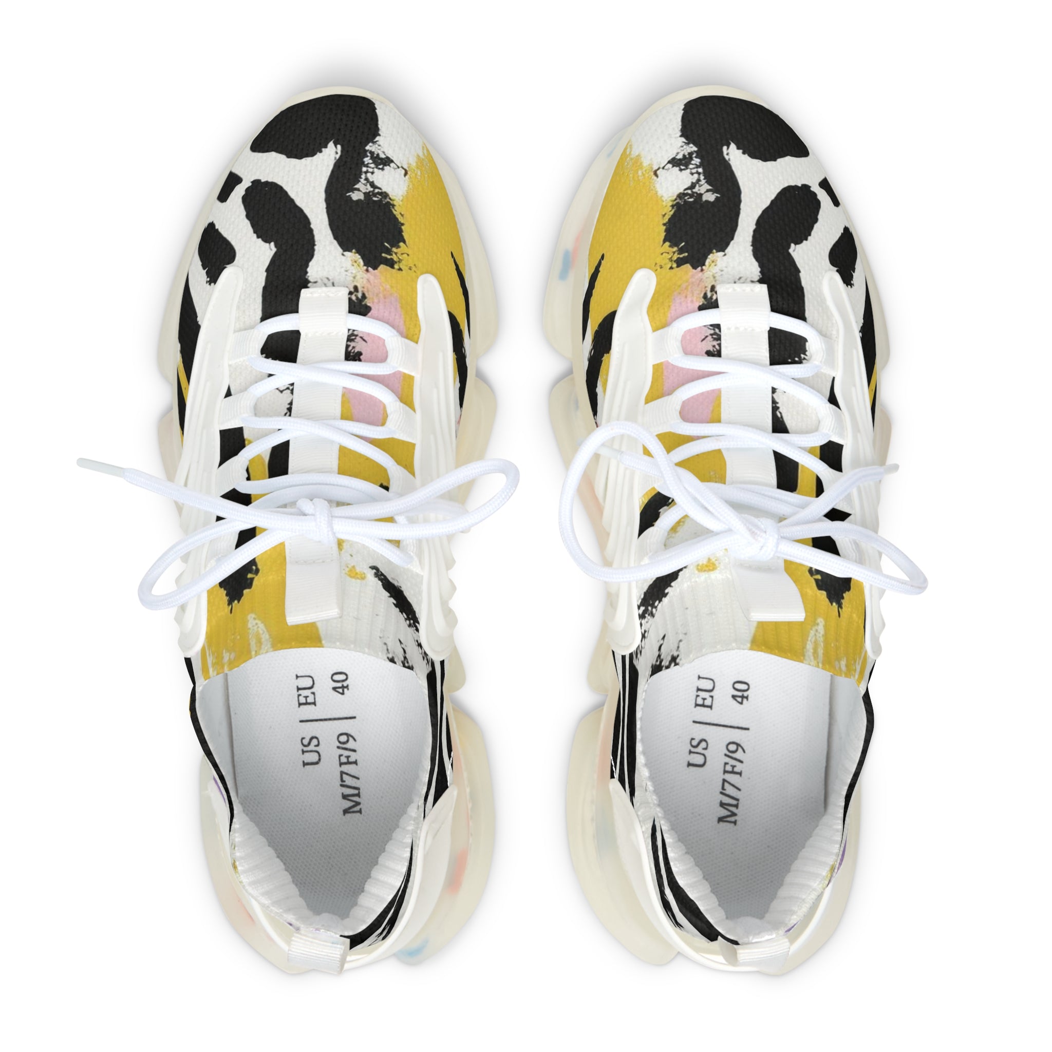 Wild Zebra Stripes x Paint Brush Strokes Multi-Color II Women's Mesh Sneakers, Artsulli - Art is Long, Life is Short, Shoes, , , , , , , 