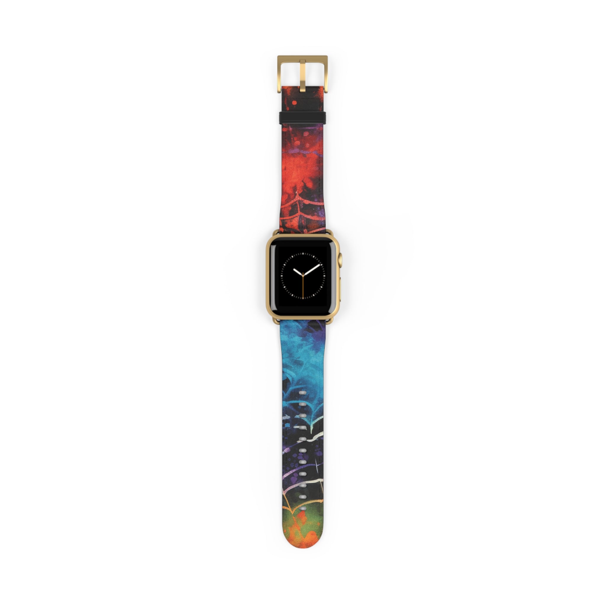 Spider Web Tie Dye III Emphasizing the Visuals Watch Band, Artsulli - Art is Long, Life is Short, Accessories, Size, 38 - 41 mm, Color, Gold Matte, , , 25789213876554056951