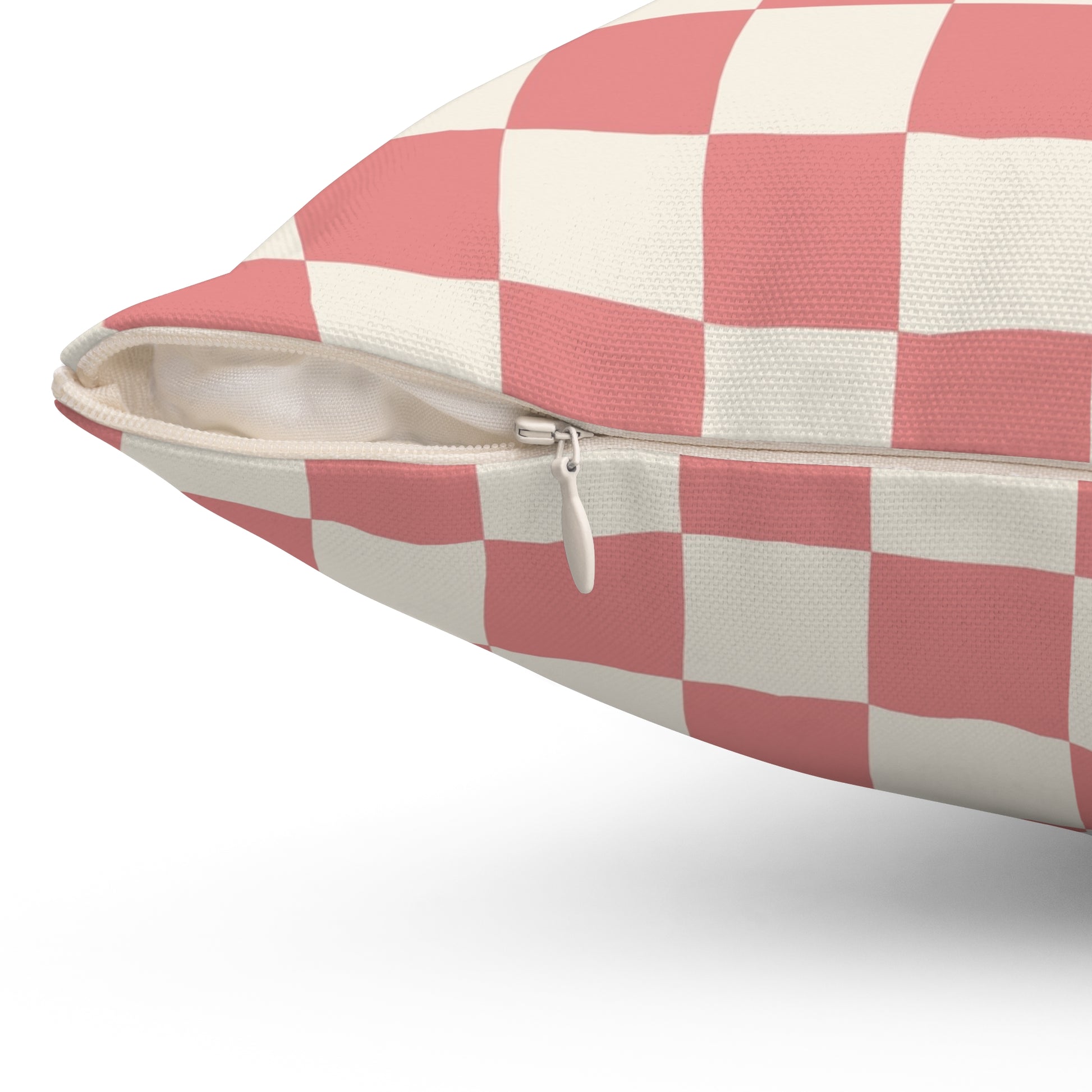 Retro Checkered Grassland Sprites Spun Polyester Square Pillow, Artsulli - Art is Long, Life is Short, Home Decor, , , , , , , 
