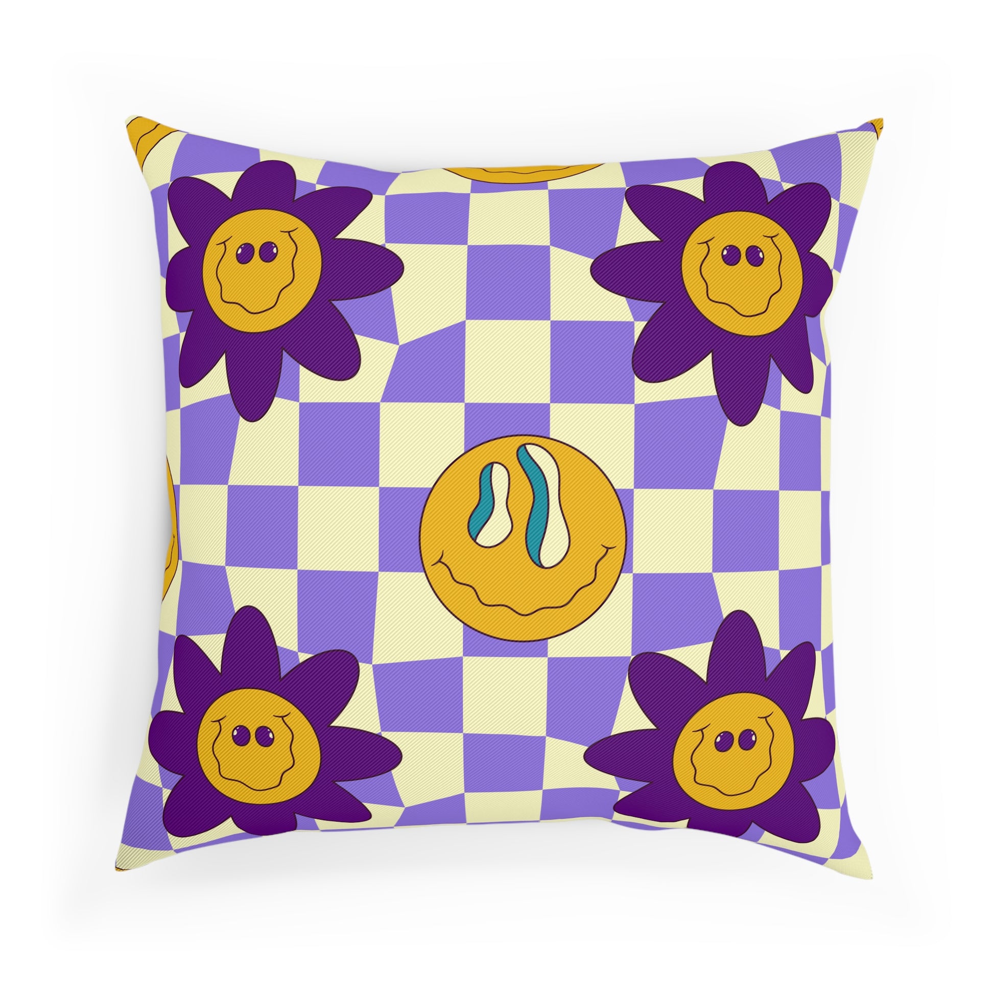 Trippy Flower Power Motifs Pink Cushion, Artsulli - Art is Long, Life is Short, Home Decor, , , , , , , 
