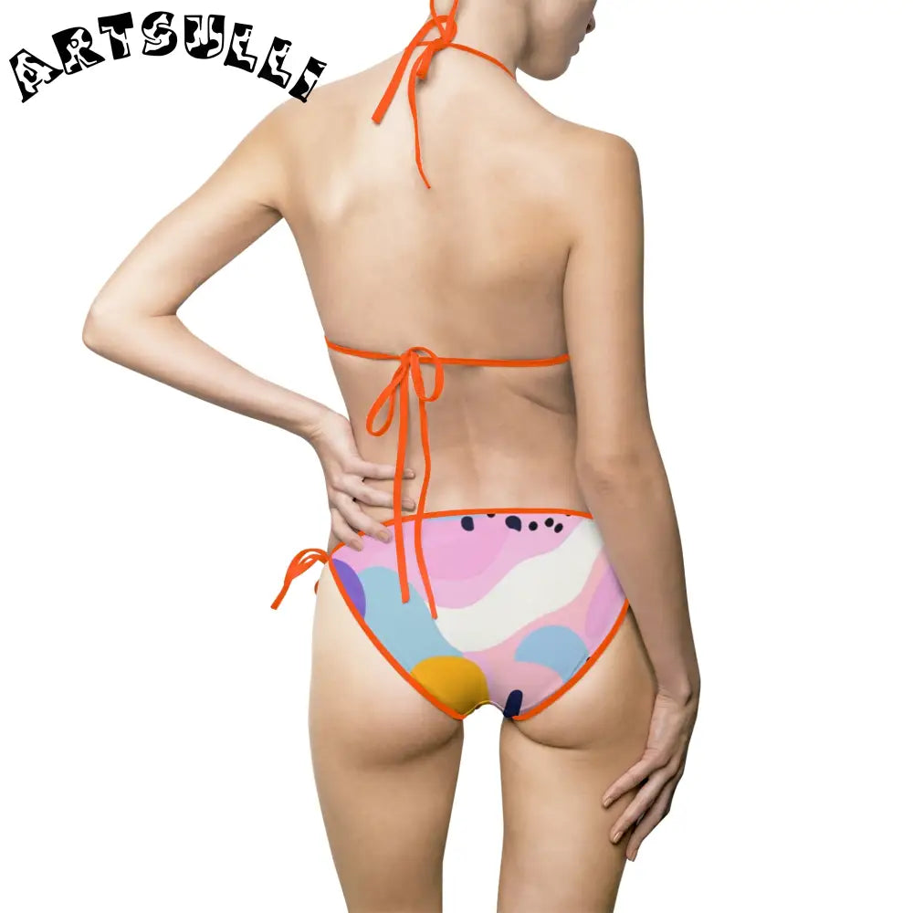 JAKKOUTTHEBXX Colorful Abstract Dots and Shapes Women’s Bikini