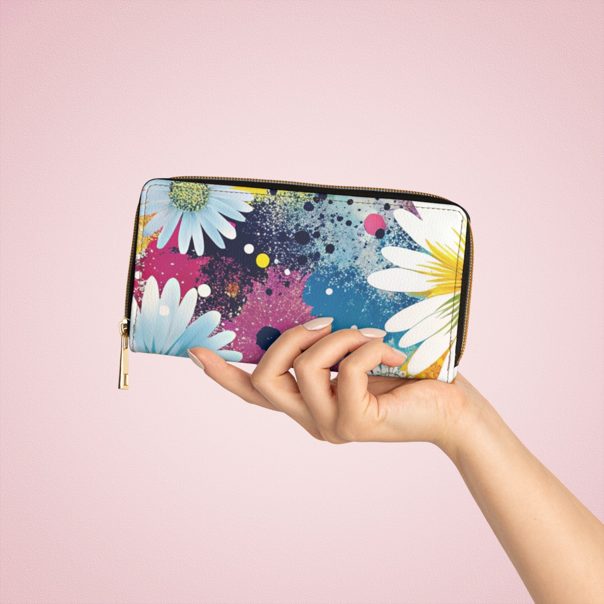 Magical Flower Explosion Multi-Color Zipper Wallet, Artsulli - Art is Long, Life is Short, Accessories, , , , , , , 