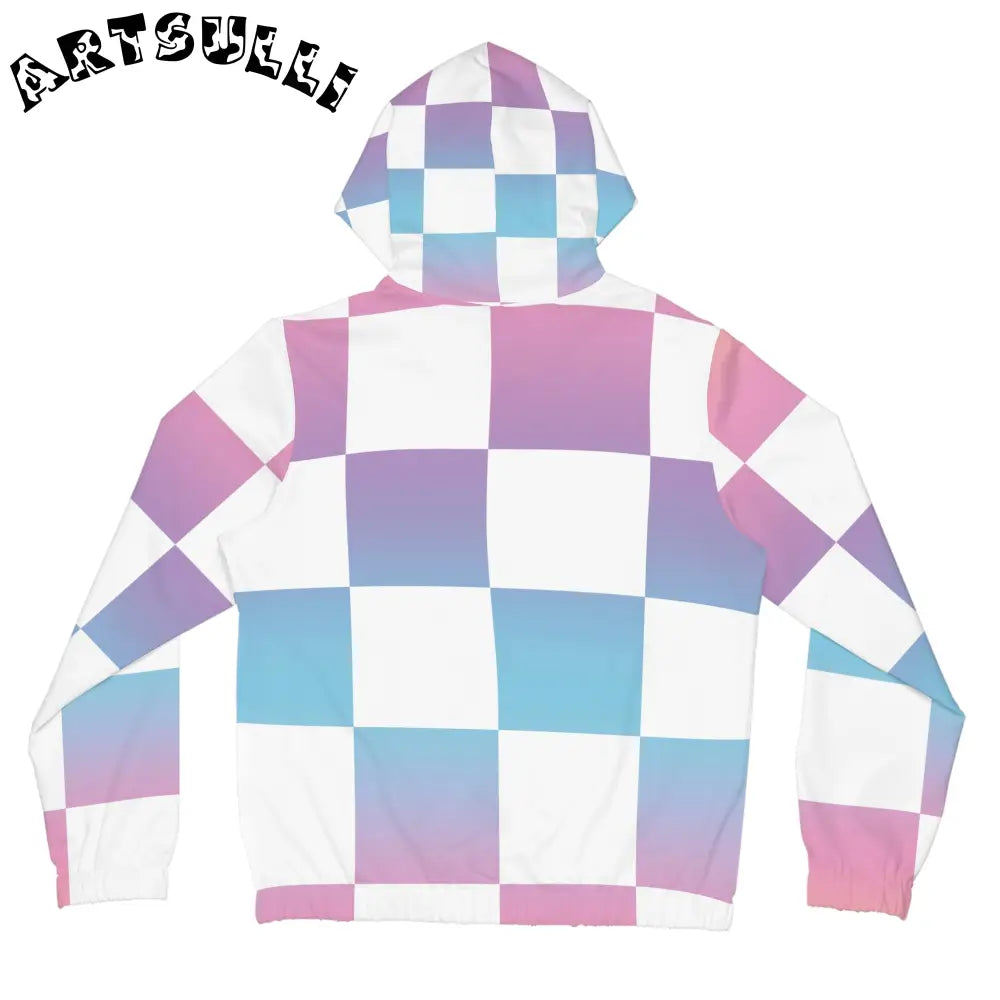 JAKKOUTTHEBXX Vaporwave Check Women’s Full-Zip Hoodie (AOP)