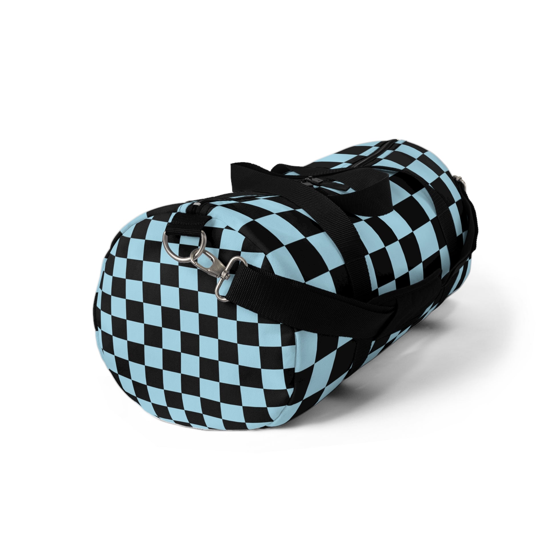 Checkerboard Black and Blue Duffel Bag, Artsulli - Art is Long, Life is Short, Bags, , , , , , , 