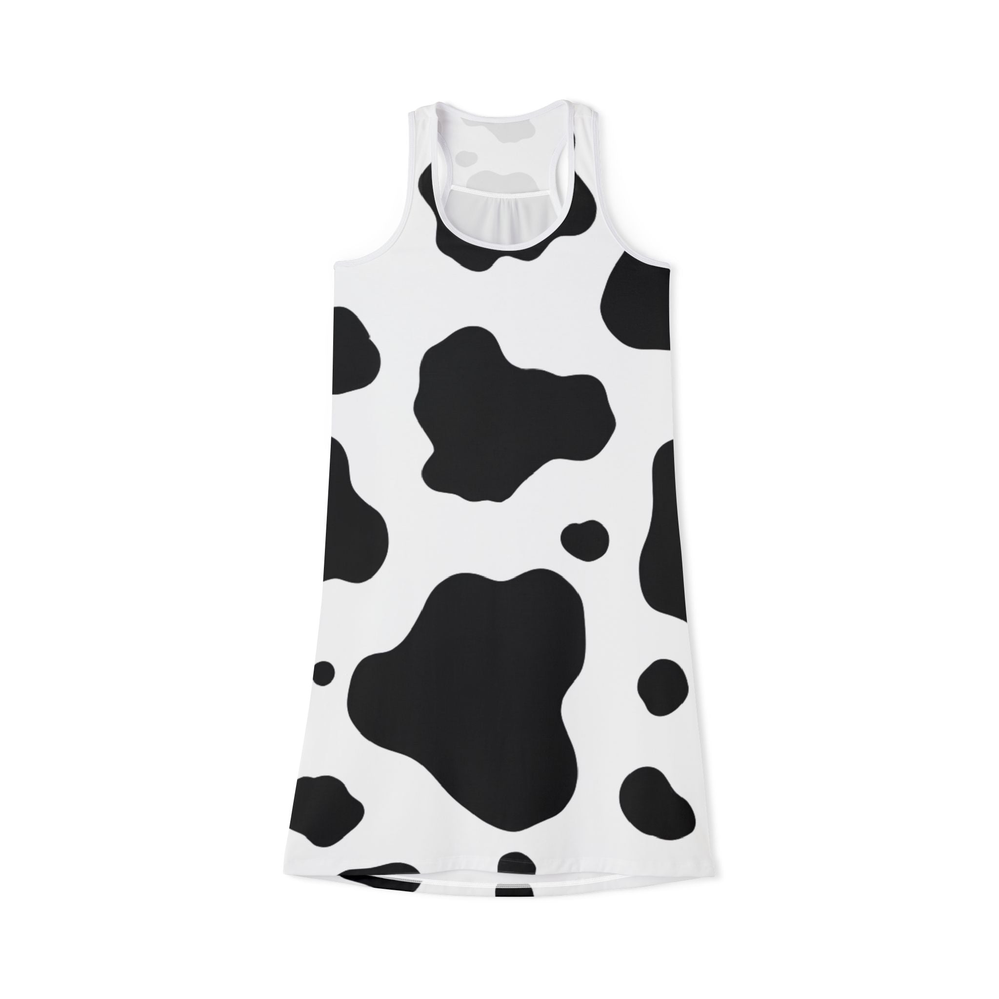 Cow Print Focus Women's Racerback Dress (AOP)