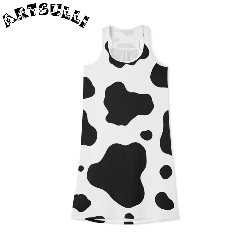 JAKKOUTTHEBXX Cow Print Tank Top Dress Comfortable Wearing Experience 2025