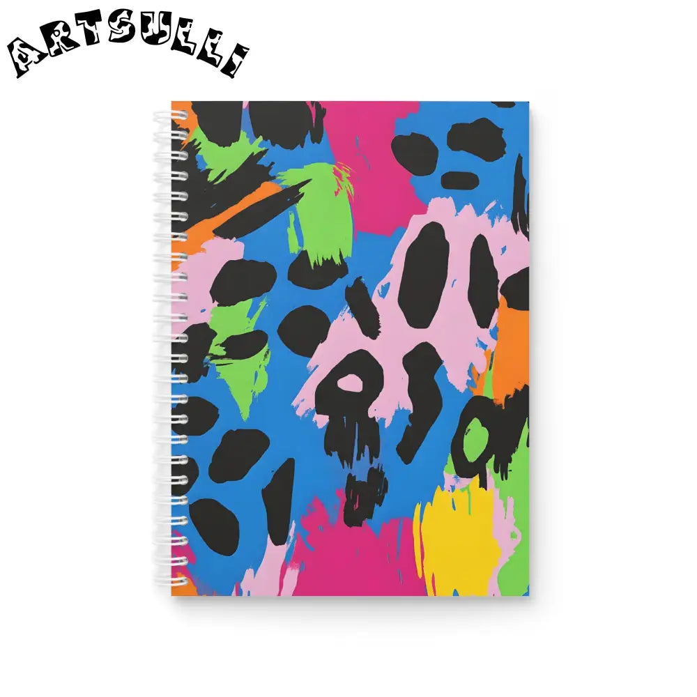 90s Neon Spiral Notebook, Artsulli - Art is Long, Life is Short, Paper products, Size, One Size, , , , , 30186413061971895404