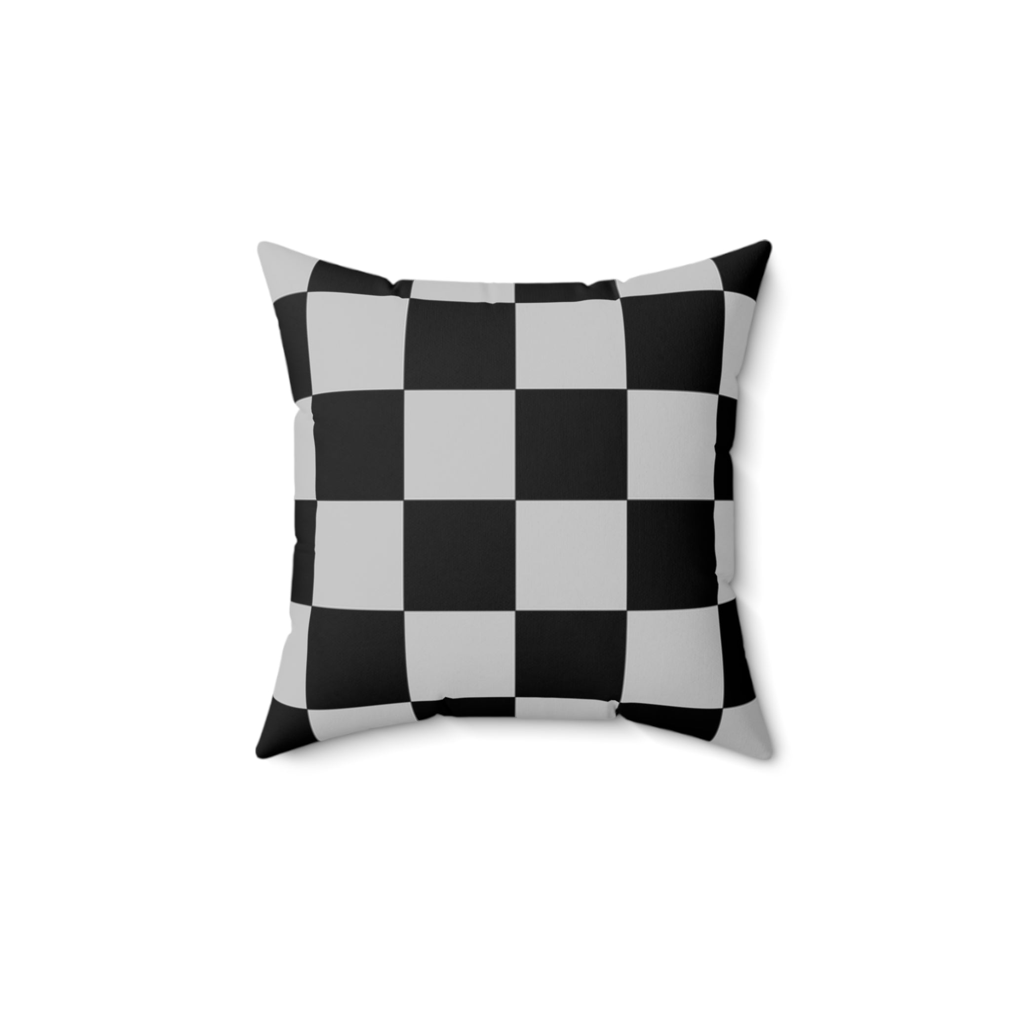 Checkerboard Dada Black and Light Gray Spun Polyester Square Pillow, Artsulli - Art is Long, Life is Short, Home Decor, Size, 14" × 14", , , , , 38630636929835875402