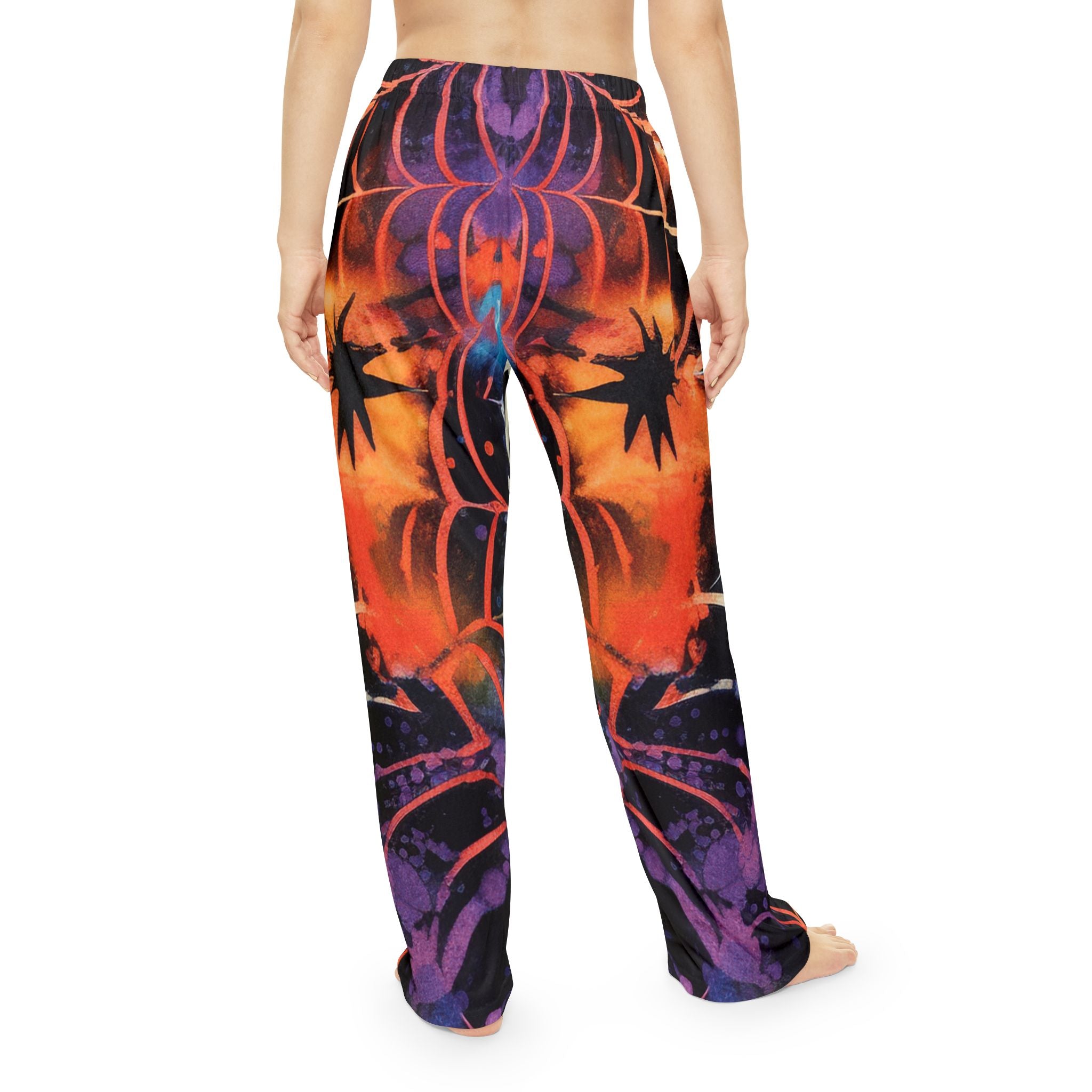 Spider Web Tie Dye Women's Pajama Pants (AOP), Artsulli - Art is Long, Life is Short, All Over Prints, , , , , , , 