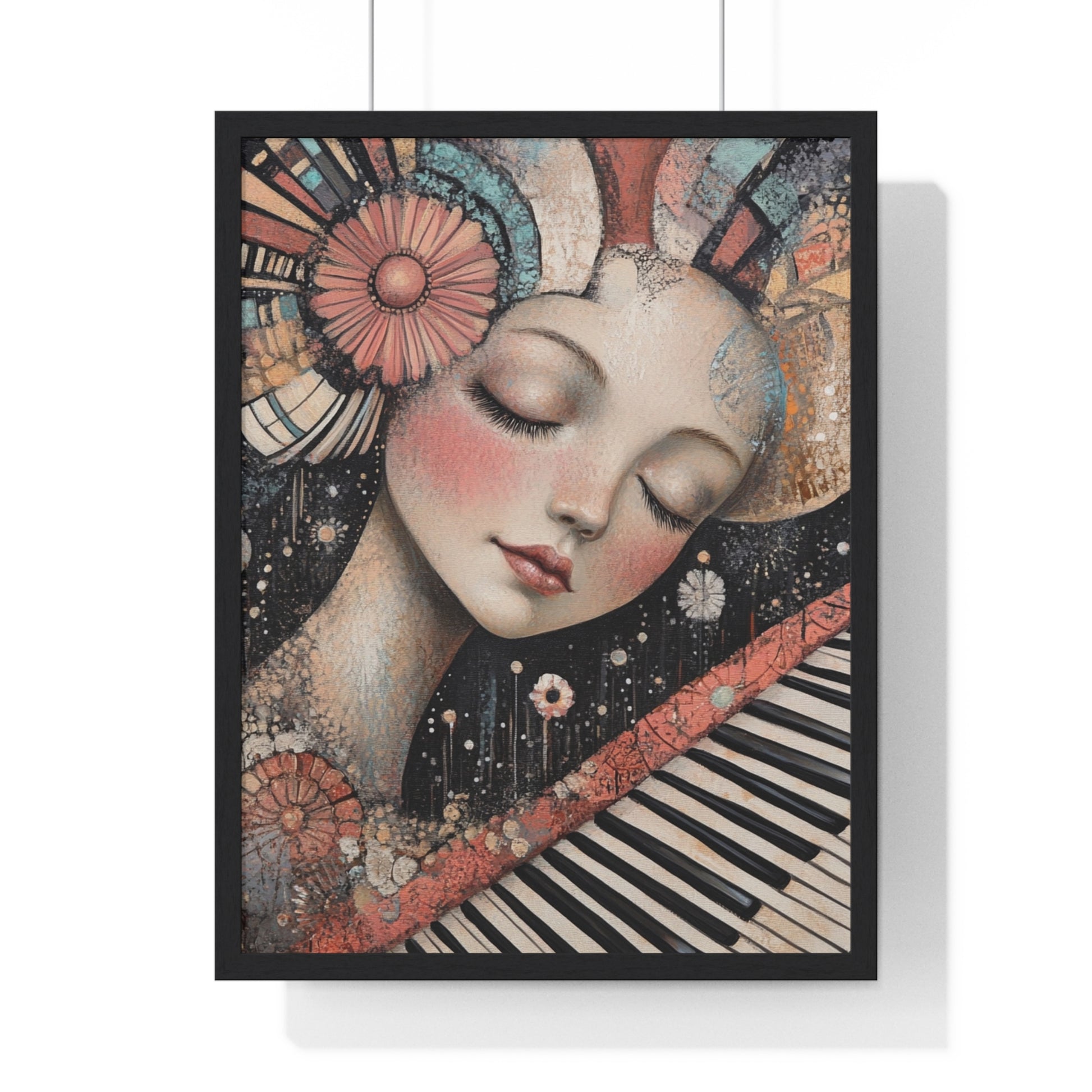 Queen Of Piano Dreams Vertical Framed Poster, Artsulli - Art is Long, Life is Short, Poster, Size, 18″ x 24″, Color, Black, , , 91814630961609477437