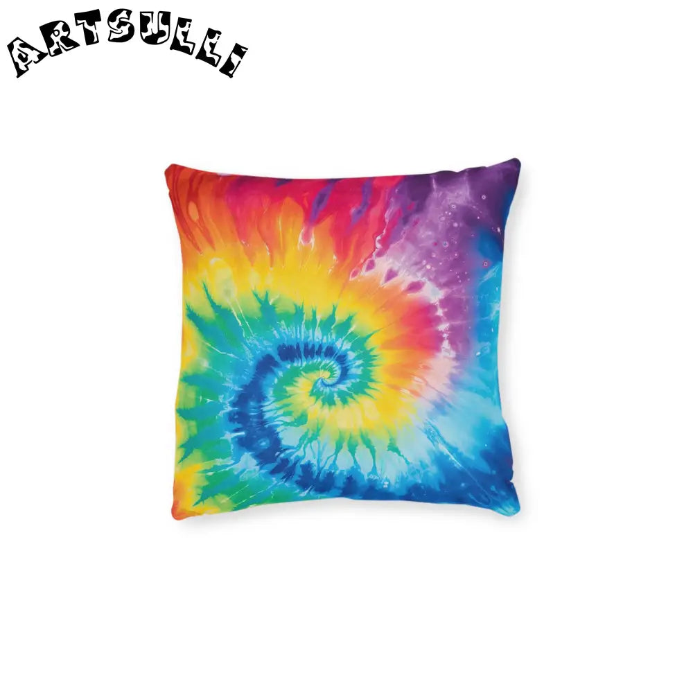 JAKKOUTTHEBXX Rainbow Tie Dye Faux Suede Pillow 2025