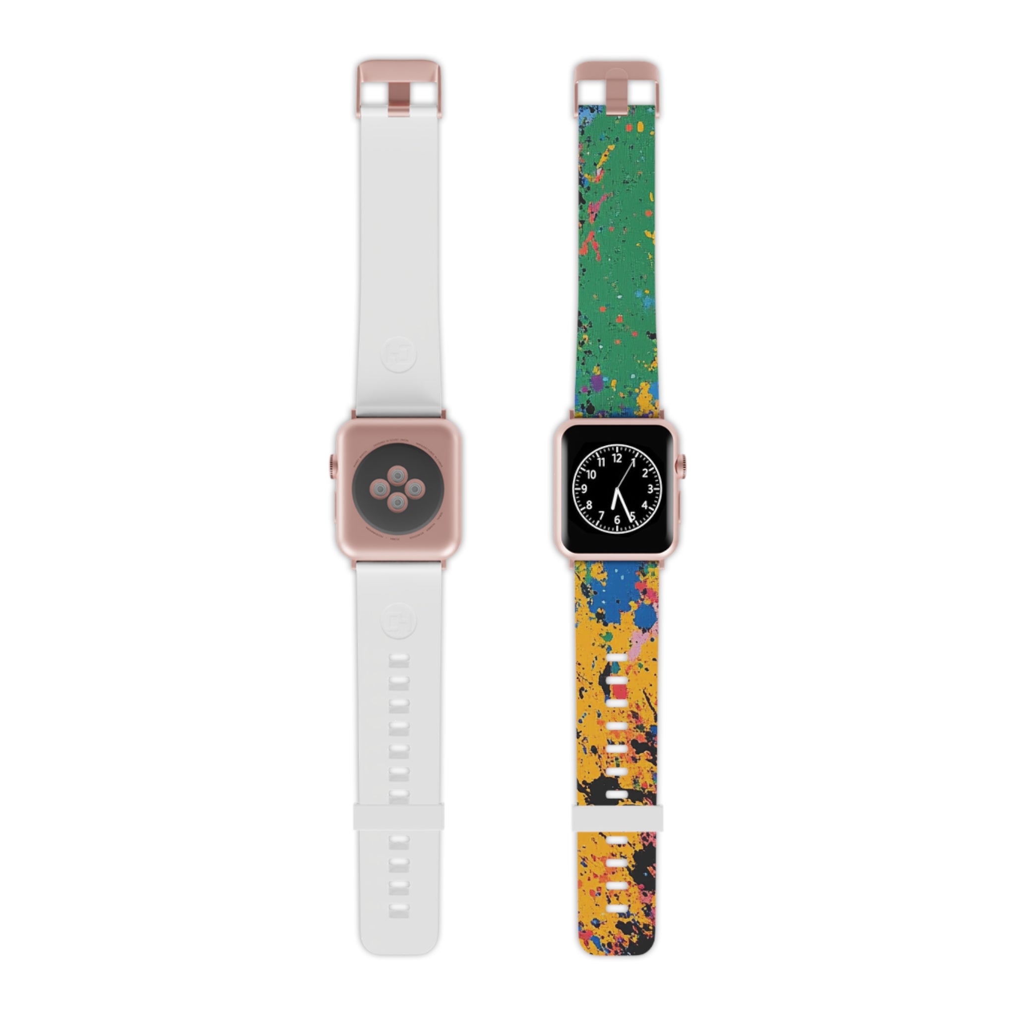 The Colors Of Paint Splatter Watch Band for Apple Watch, Artsulli - Art is Long, Life is Short, Accessories, Size, 7.5'' × 0.75'' / 38 - 40 mm, Color, Rose Gold, , , 12673620954544
