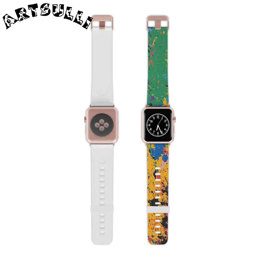 JAKKOUTTHEBXX The Colors Of Paint Splatter Watch Band for Apple