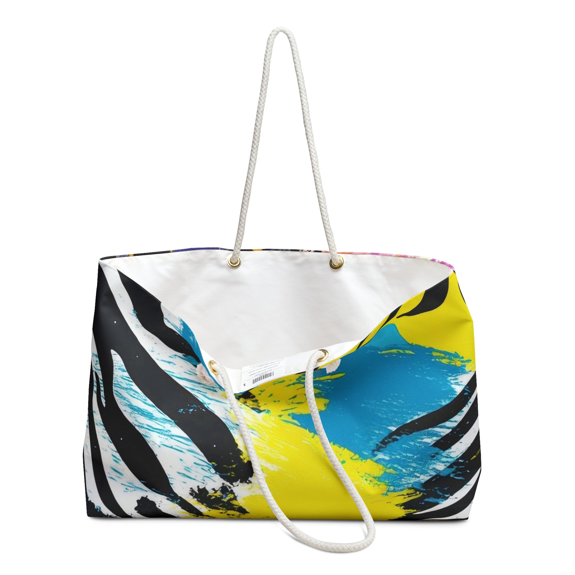 Zebra Stripes x Leapord Print x Paint Splatter Multi-Color Weekender Bag, Artsulli - Art is Long, Life is Short, Bags, , , , , , , 