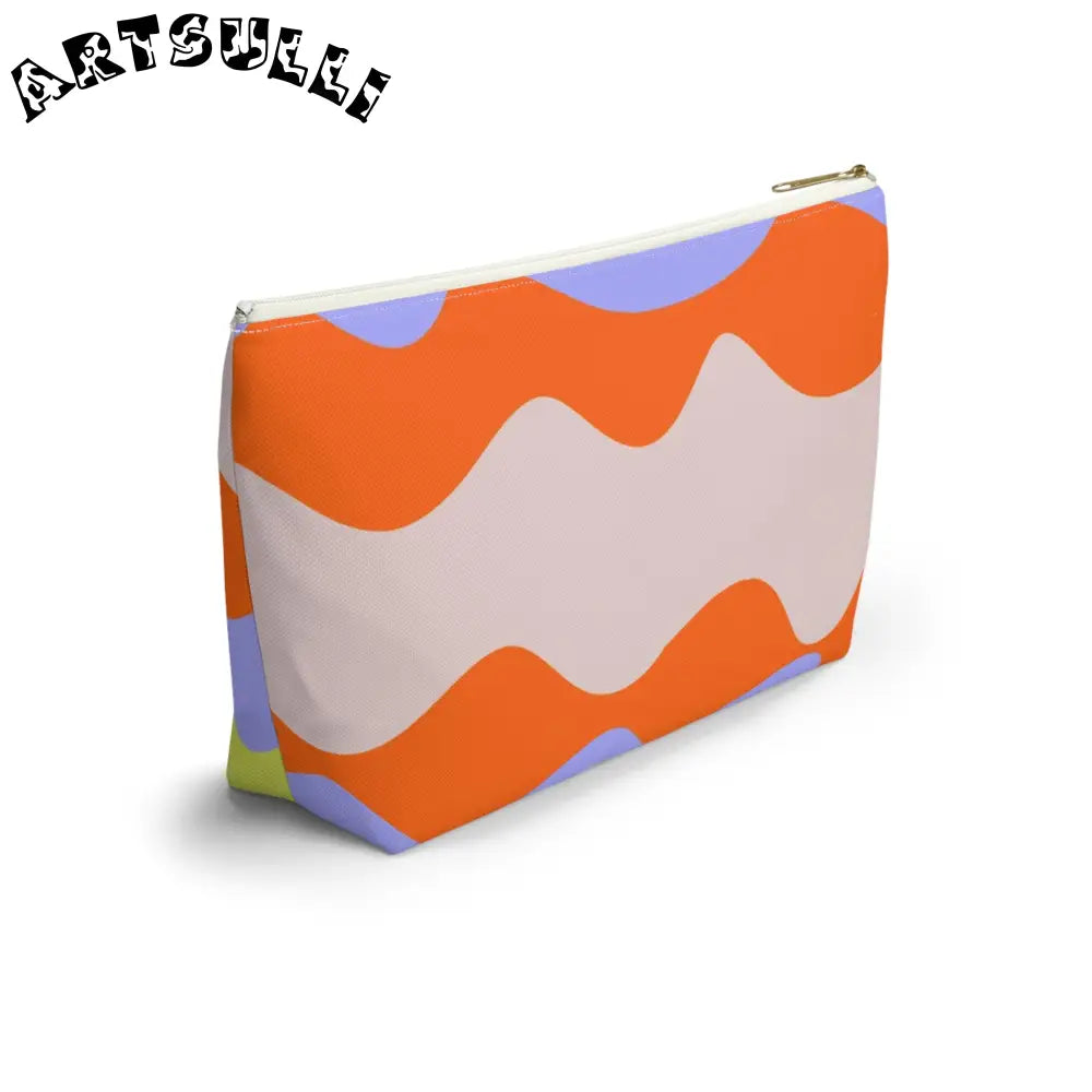 JAKKOUTTHEBXX Waves Red and Blue Accessory Pouch w T-bottom