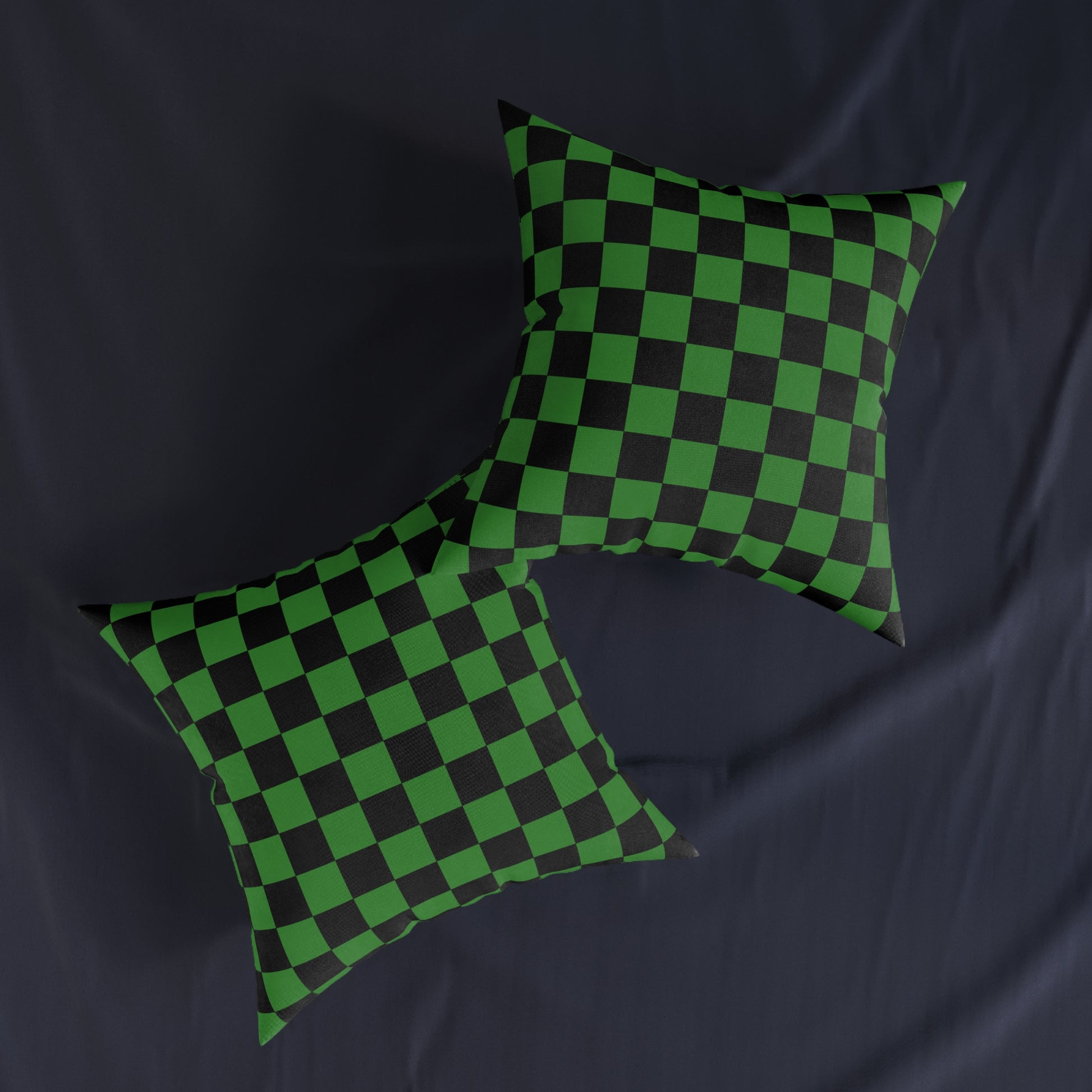 Checkerboard Green and Black Square Pillow, Artsulli - Art is Long, Life is Short, Home Decor, , , , , , , 