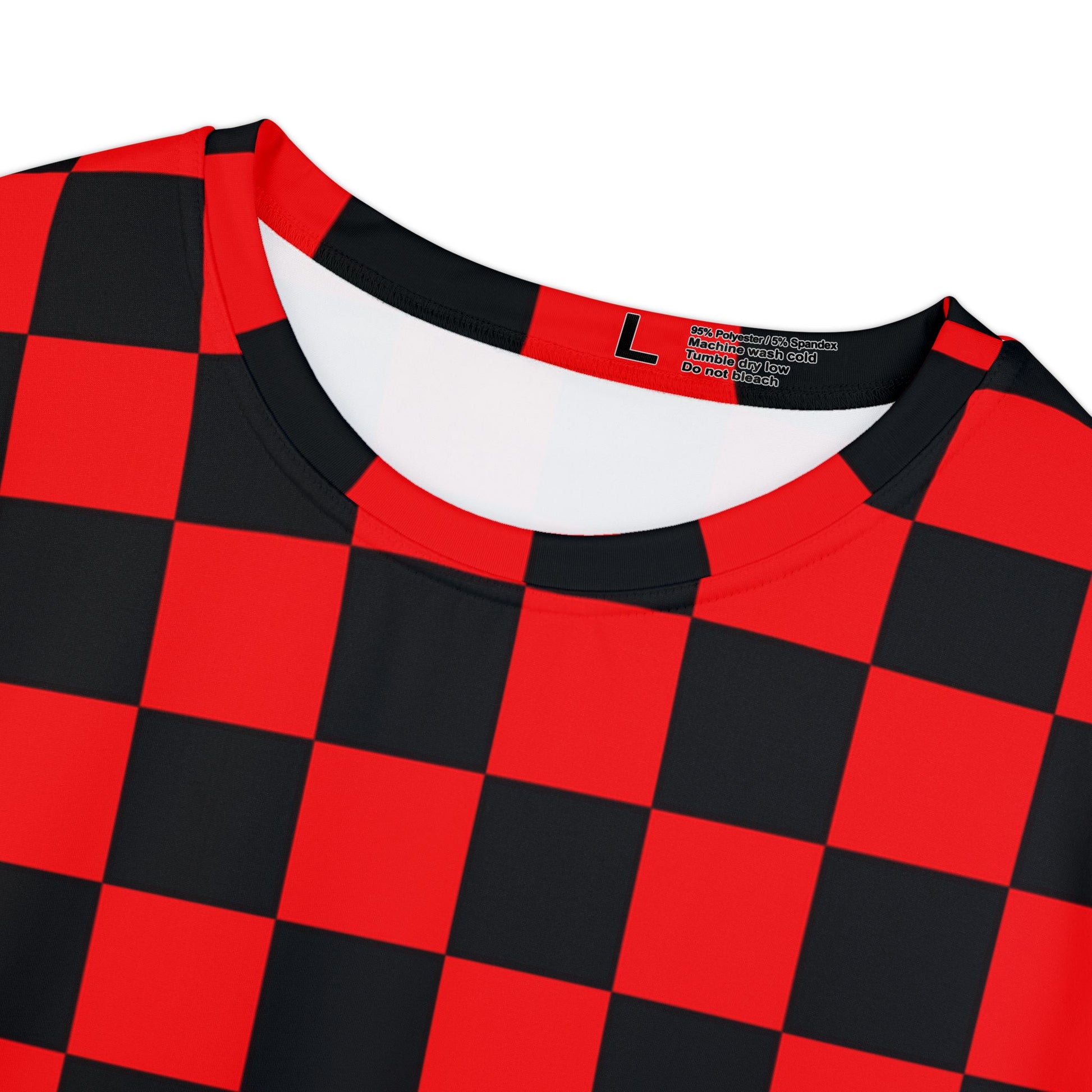 Checkerboard Red and Black Women's Short Sleeve Shirt (AOP), Artsulli - Art is Long, Life is Short, All Over Prints, , , , , , , 