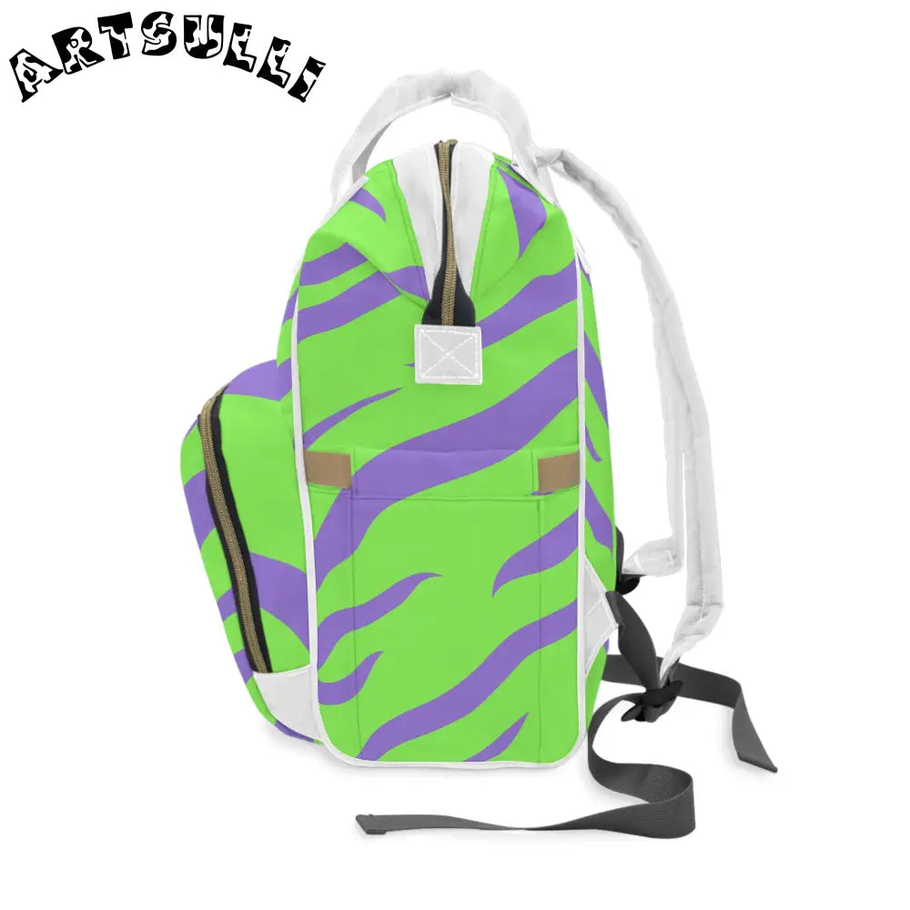 JAKKOUTTHEBXX Tyrannosaurus Print Green and Purple Multifunctional