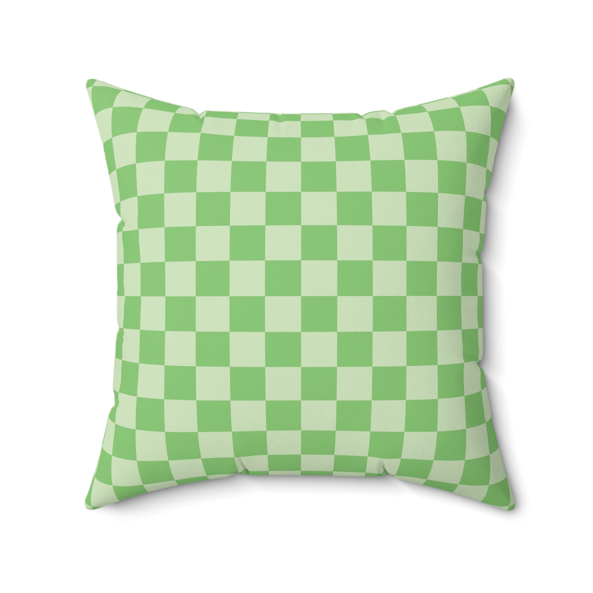 Checkerboard Green Spun Polyester Square Pillow, Artsulli - Art is Long, Life is Short, Home Decor, Size, 20" × 20", , , , , 39952357570571002099