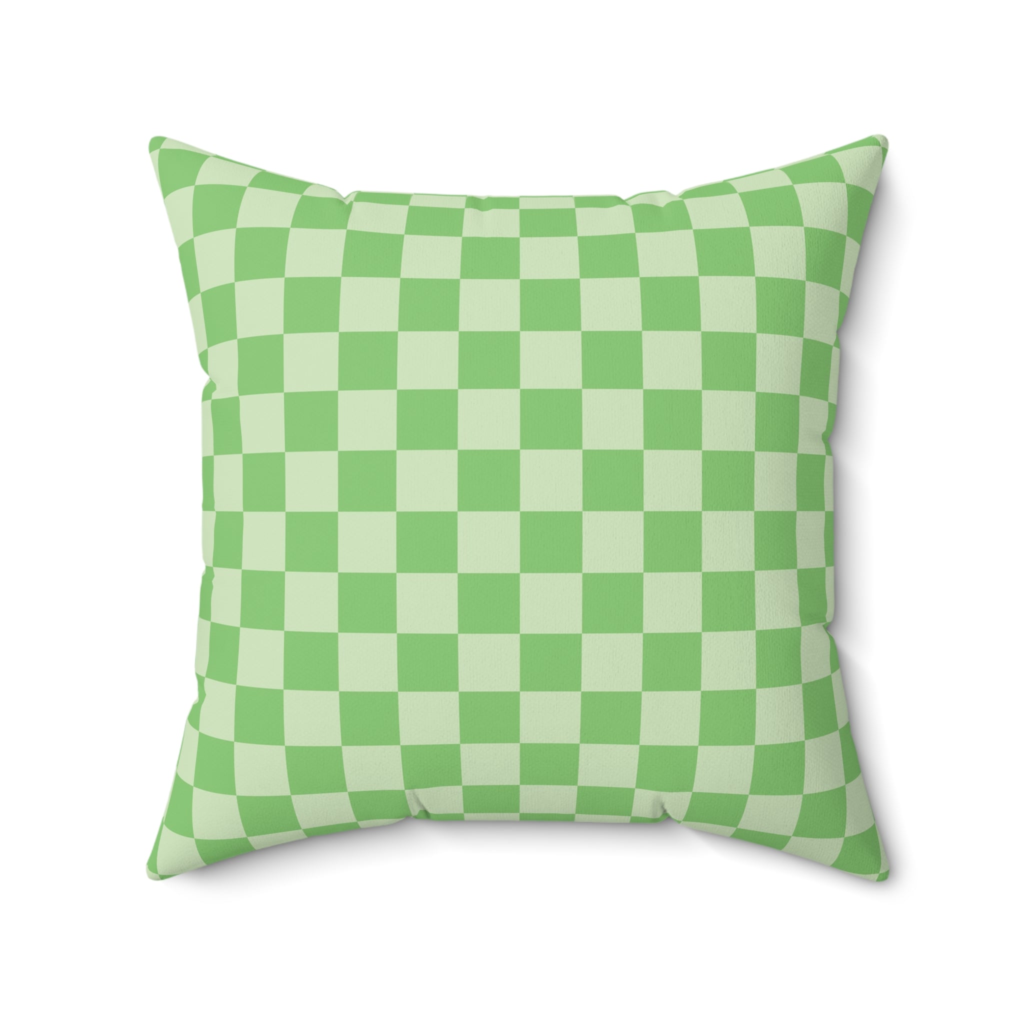 Checkerboard Green Spun Polyester Square Pillow, Artsulli - Art is Long, Life is Short, Home Decor, Size, 20" × 20", , , , , 39952357570571002099