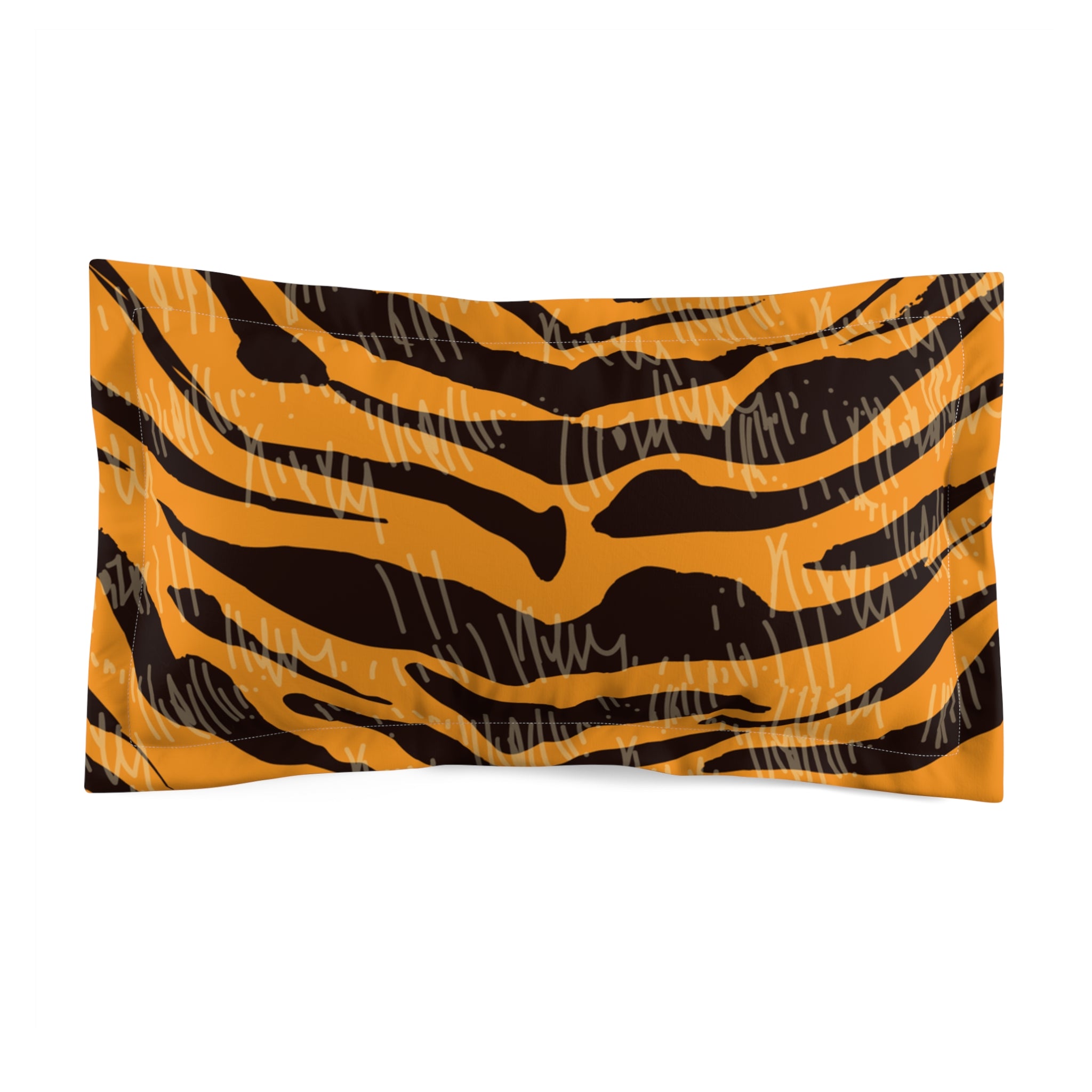 Tiger Scratches Orange & Black Microfiber Pillow Sham, Artsulli - Art is Long, Life is Short, Home Decor, Size, King, , , , , 13033388107741