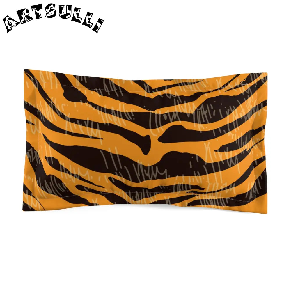 JAKKOUTTHEBXX Tiger Scratches Orange & Black Microfiber Pillow Sham