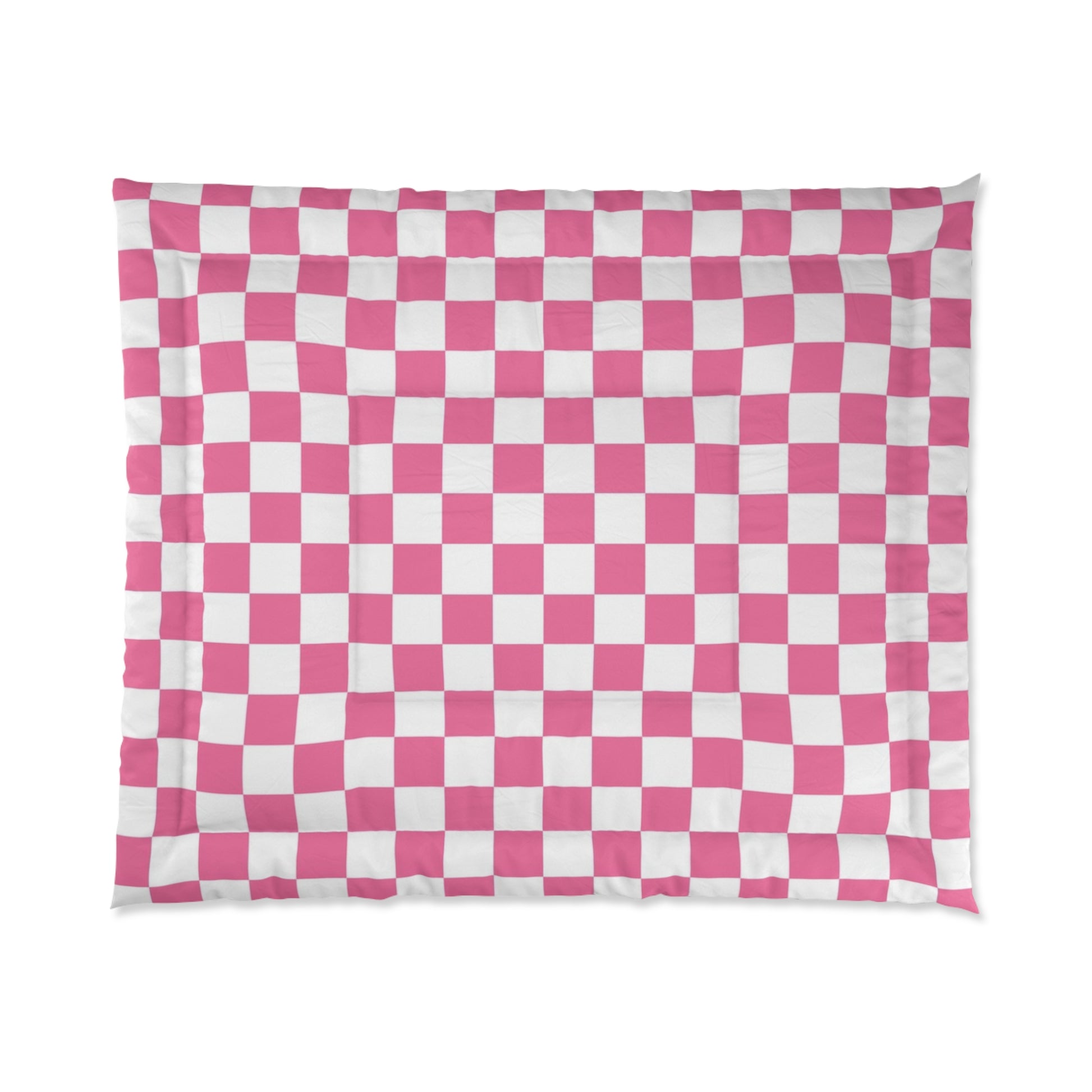 Yuyushiki Pink Check Comforter, Artsulli - Art is Long, Life is Short, Home Decor, Size, 104" × 88", , , , , 32795875528227685584