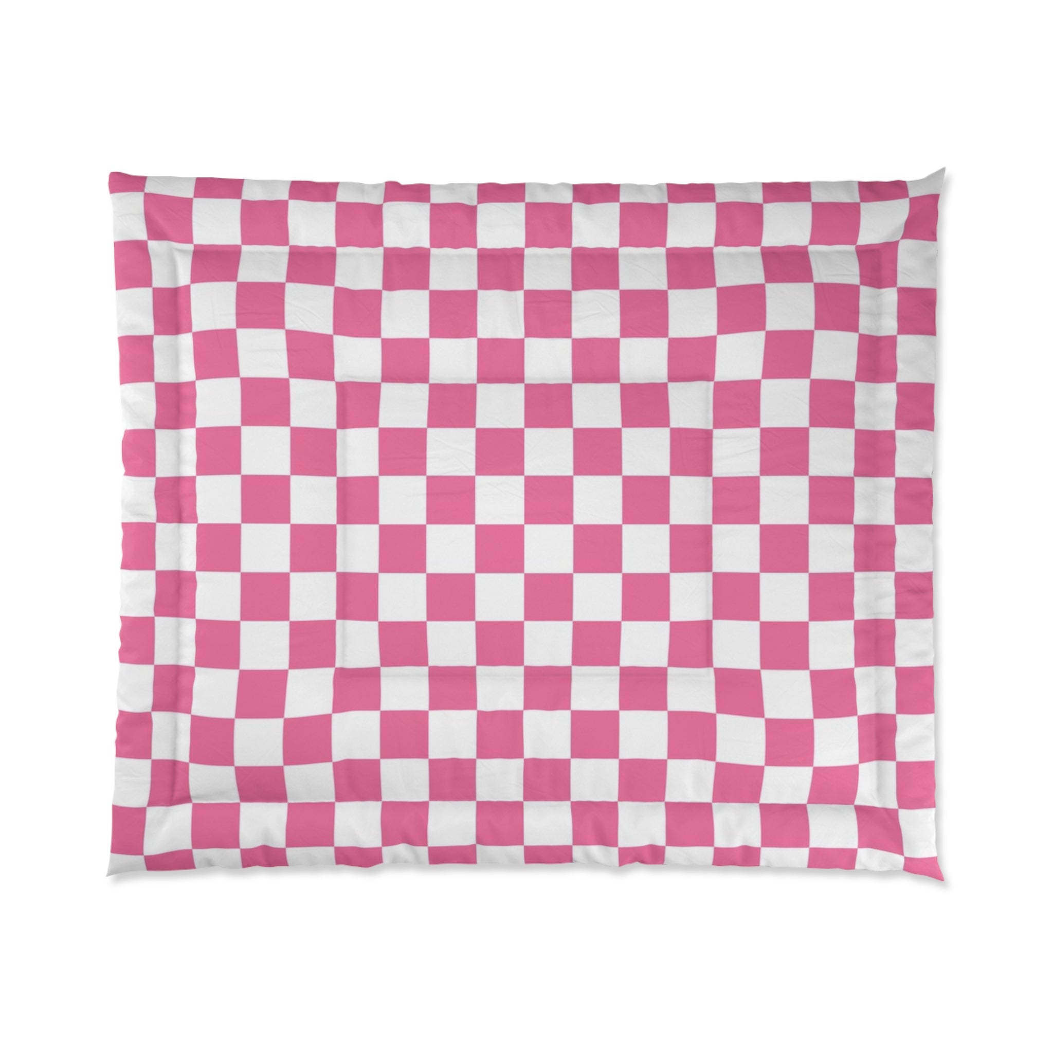 Yuyushiki Pink Check Comforter, Artsulli - Art is Long, Life is Short, Home Decor, Size, 104" × 88", , , , , 32795875528227685584