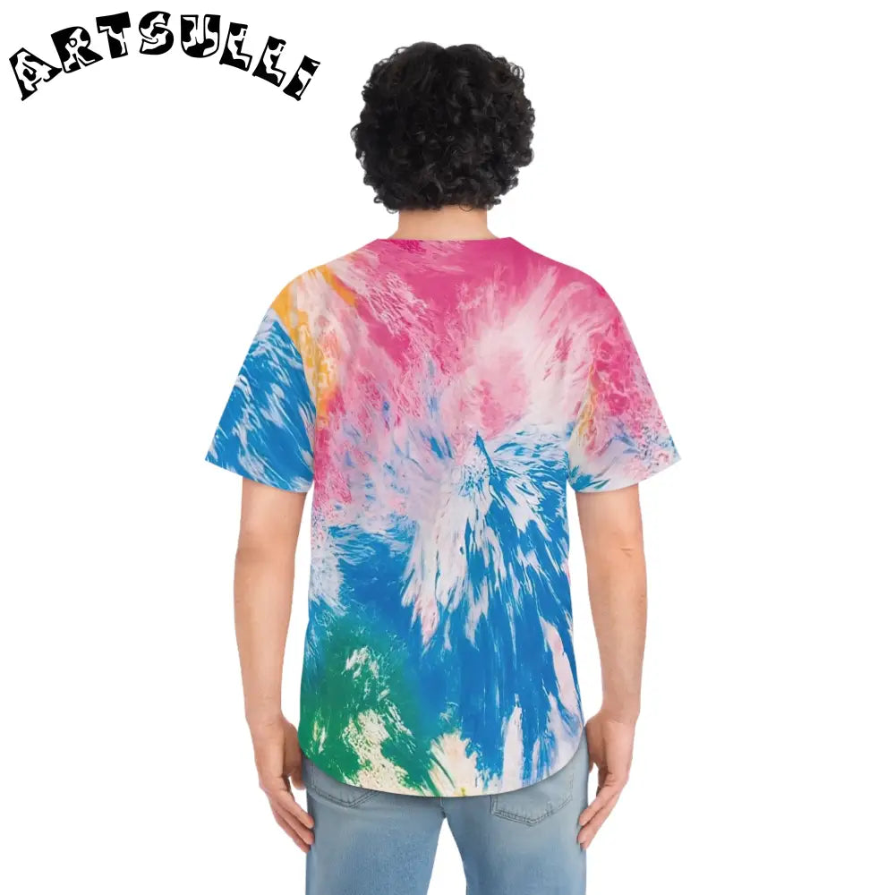 JAKKOUTTHEBXX Tie-Dye Art Printed Baseball Jersey 2025