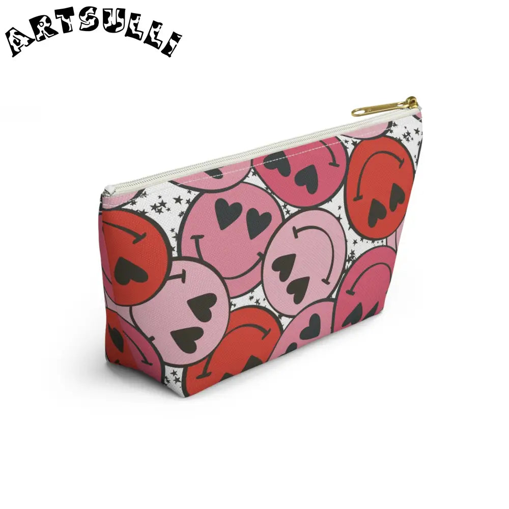 JAKKOUTTHEBXX Smiley Face x Heart Eyes Red and Pink cessory Pouch w
