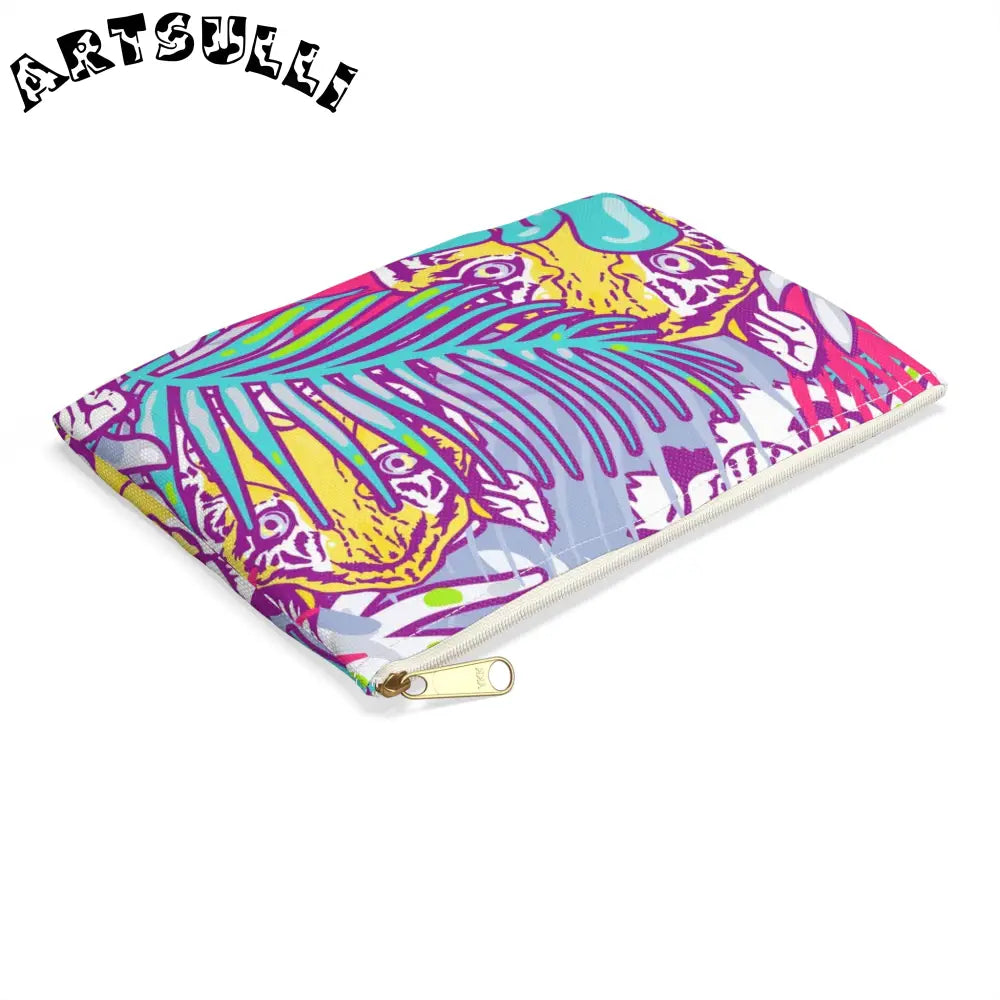 JAKKOUTTHEBXX Tropical Floral Tigers Torquise and Purple Accessory
