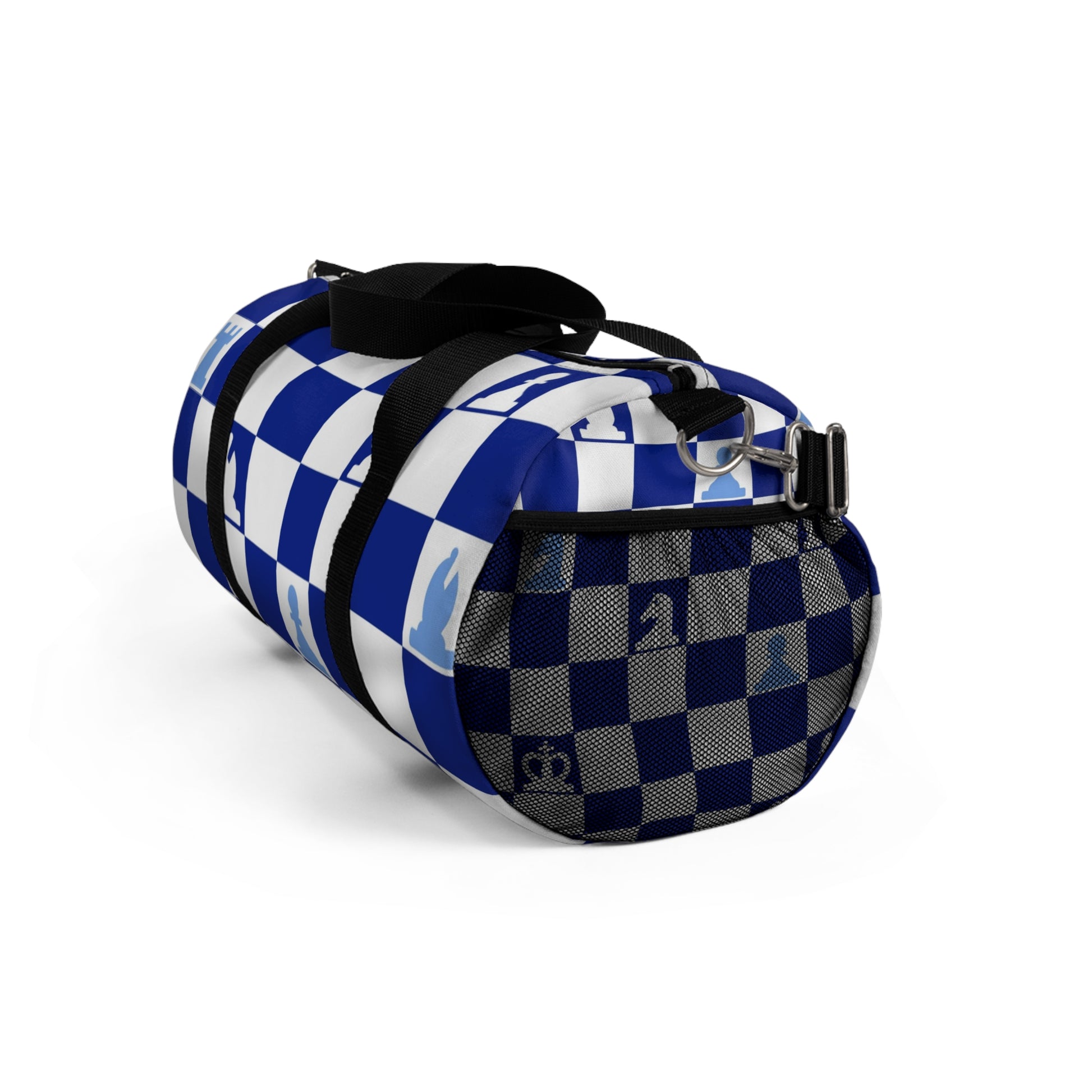 Chessboard Navy Blue Duffel Bag, Artsulli - Art is Long, Life is Short, Bags, , , , , , , 