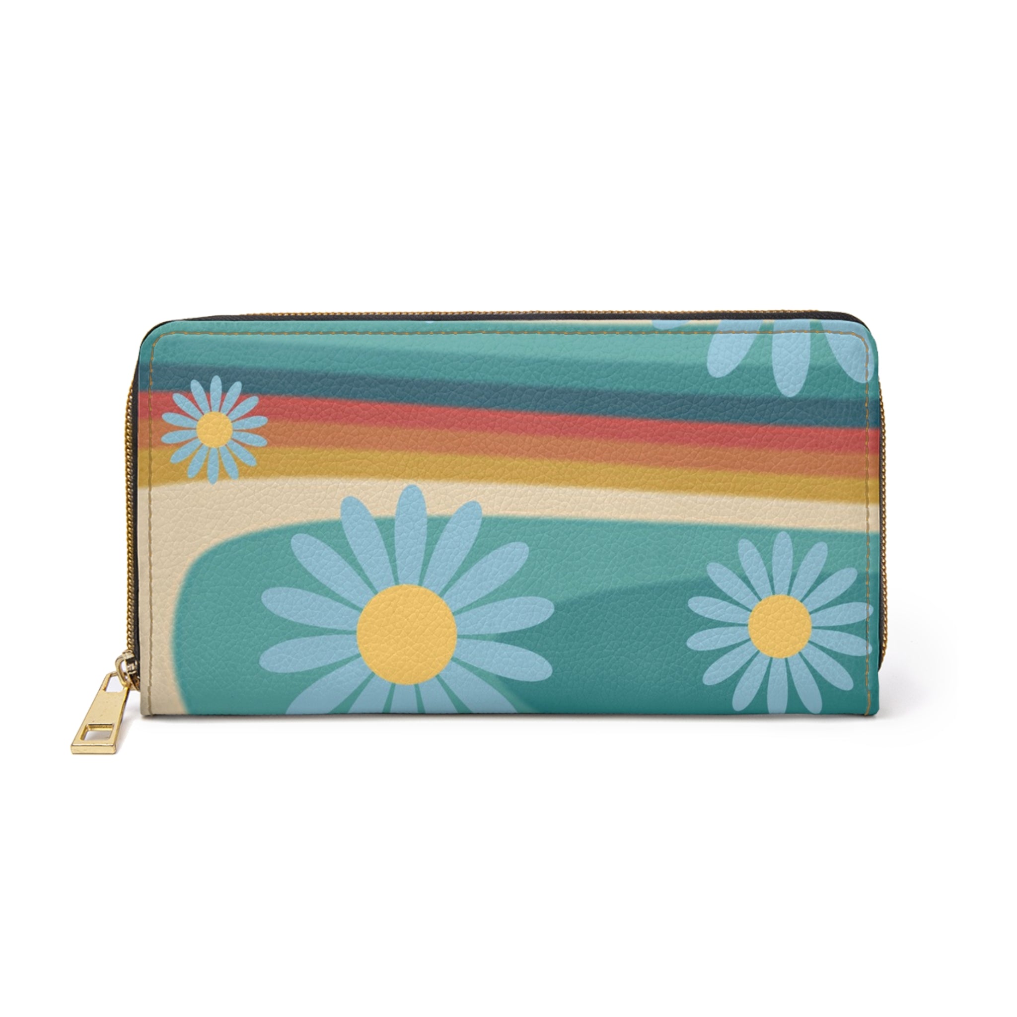 Psychedelic Floral Hills Multi-Color Zipper Wallet, Artsulli - Art is Long, Life is Short, Accessories, Size, One size, Color, White, , , 18025572914683