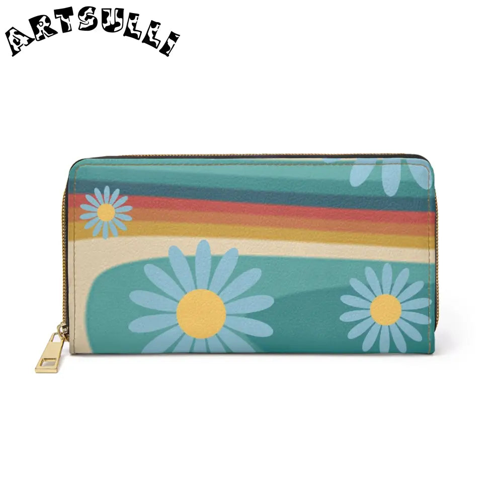 JAKKOUTTHEBXX Psychedelic Floral Hills Multi-Color Zipper Wallet