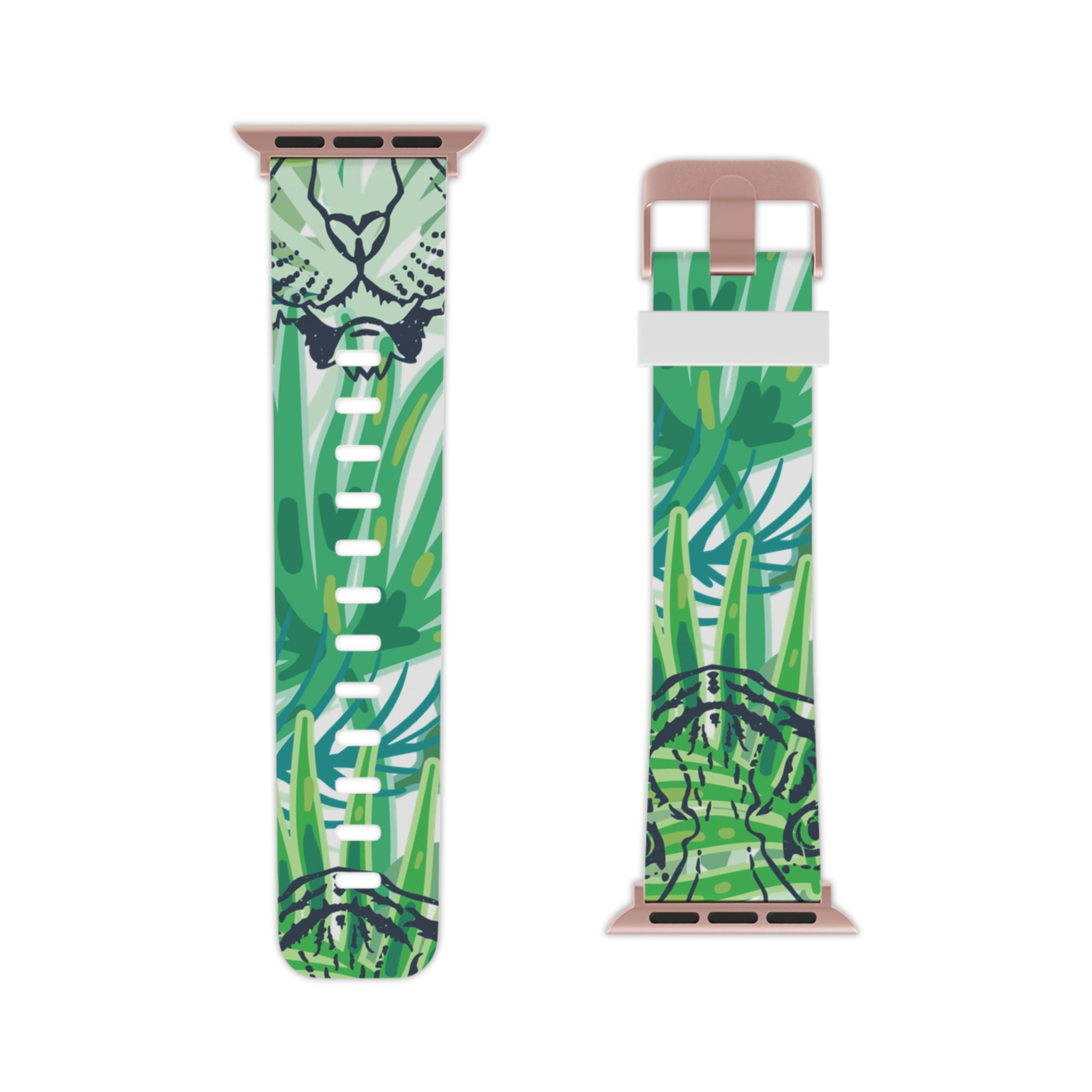 Tropical Jungle Tigers Green Watch Band for Apple Watch, Artsulli - Art is Long, Life is Short, Accessories, , , , , , , 