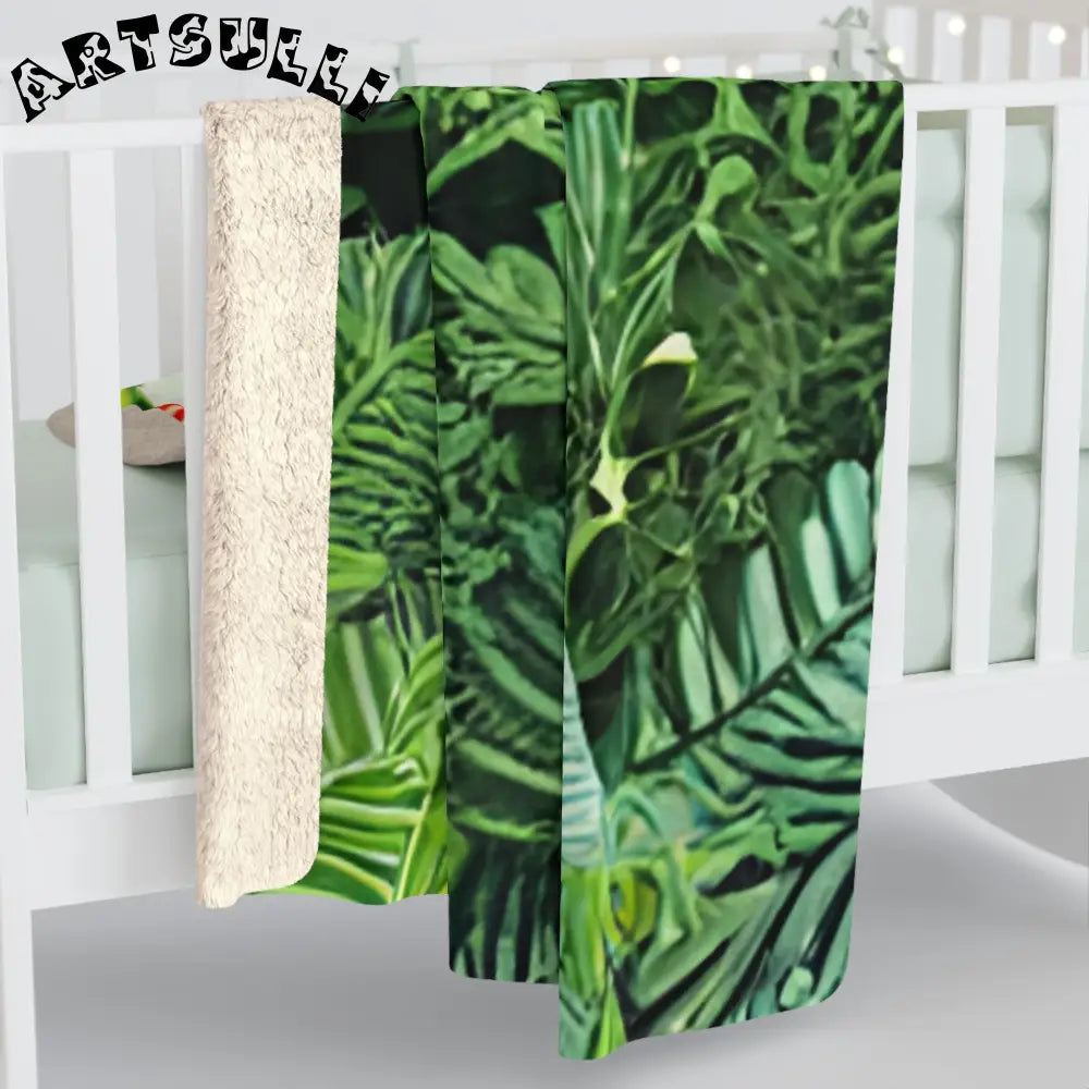 JAKKOUTTHEBXX Vibrant Jungle Floral Cozy Fleece Blanket
