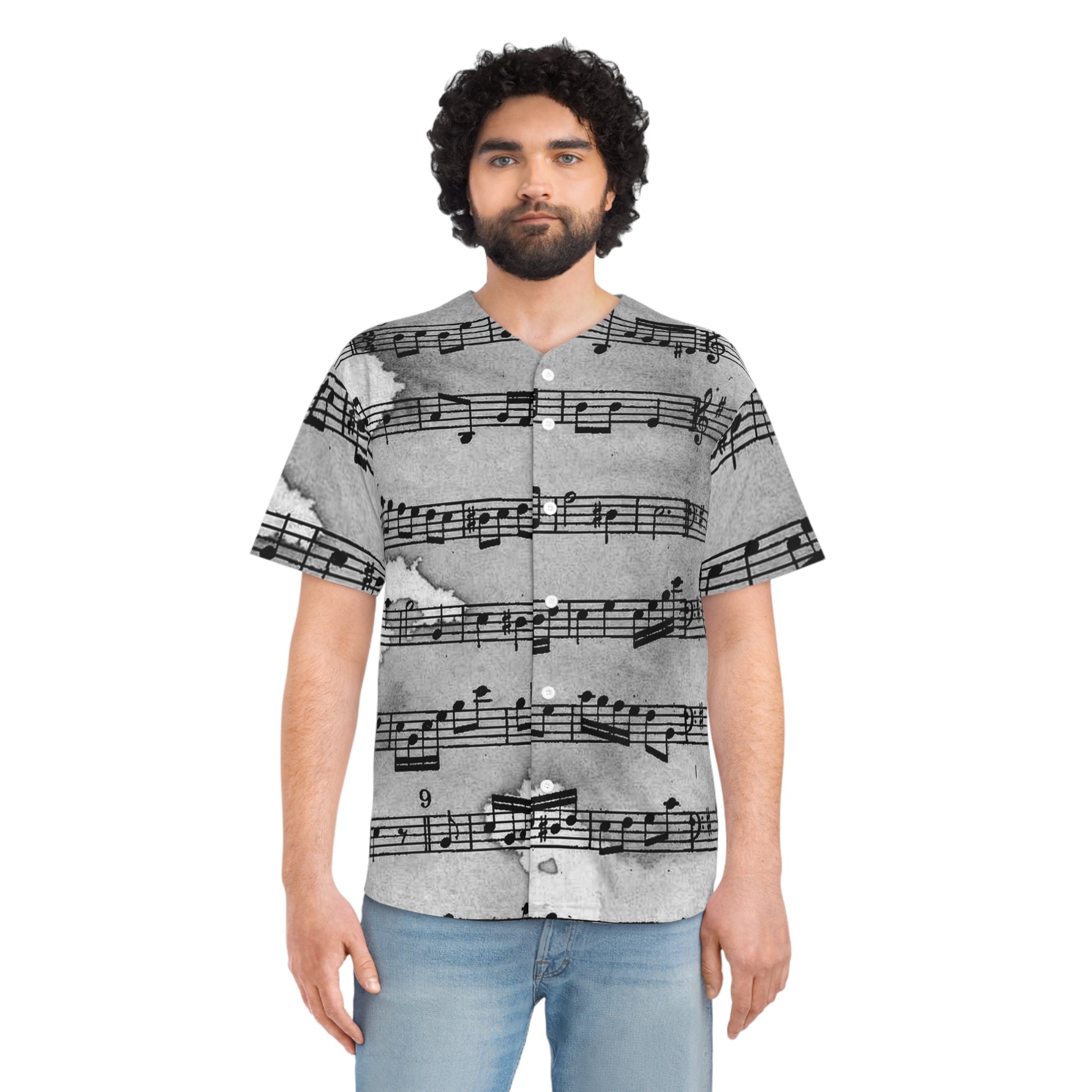 Drip Spill Type Beat Sheet Music Black Men's Baseball Jersey (AOP), Artsulli - Art is Long, Life is Short, All Over Prints, , , , , , , 