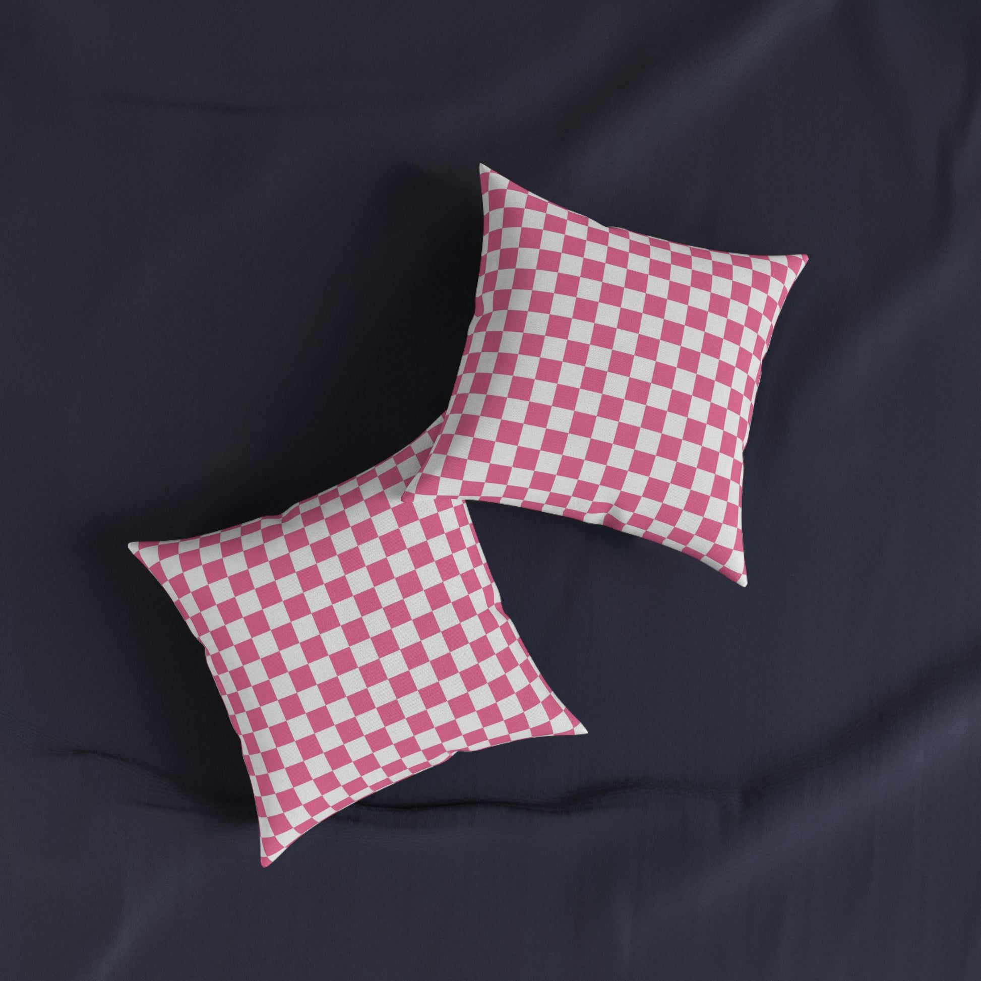 Yuyushiki Pink Check Square Pillow, Artsulli - Art is Long, Life is Short, Home Decor, , , , , , , 