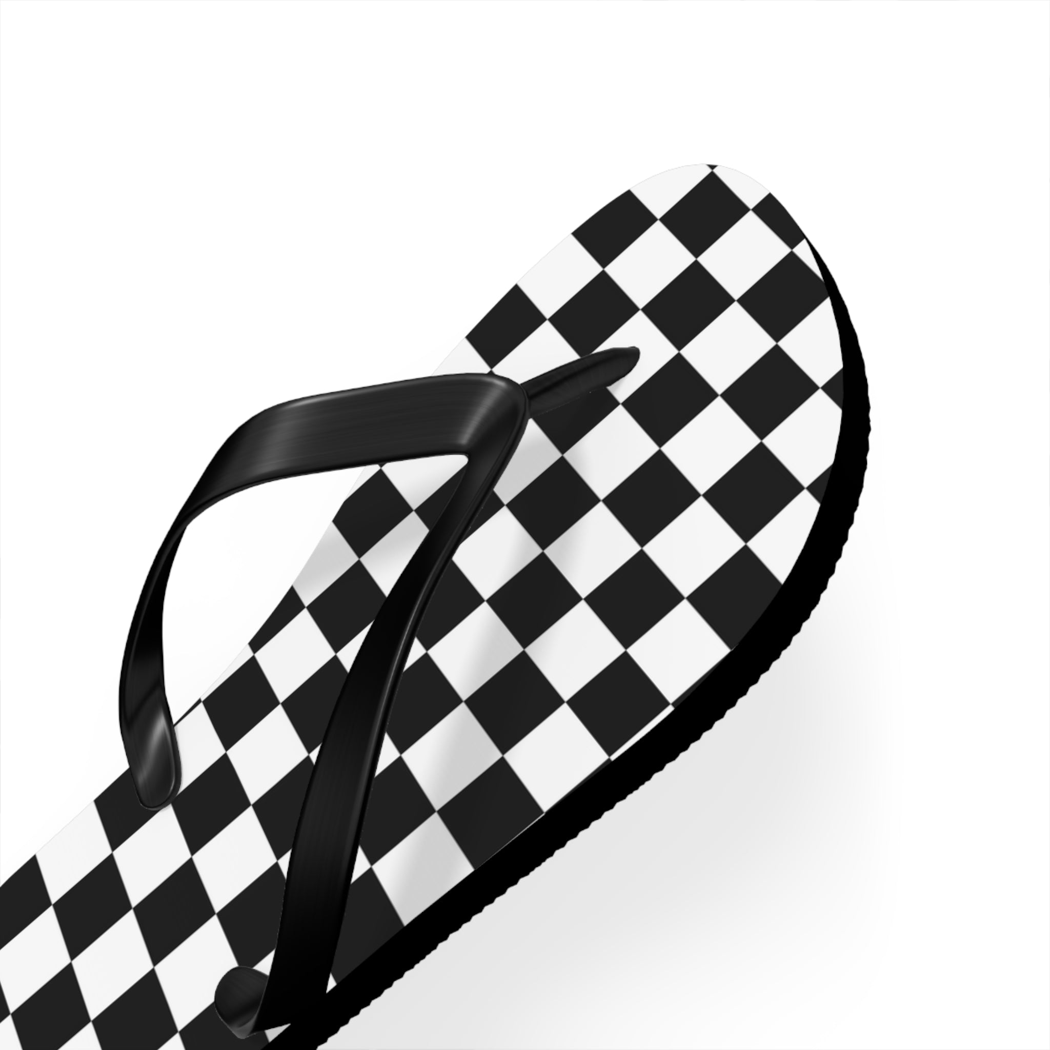 Checkerboard White and Black Flip Flops, Artsulli - Art is Long, Life is Short, Shoes, , , , , , , 