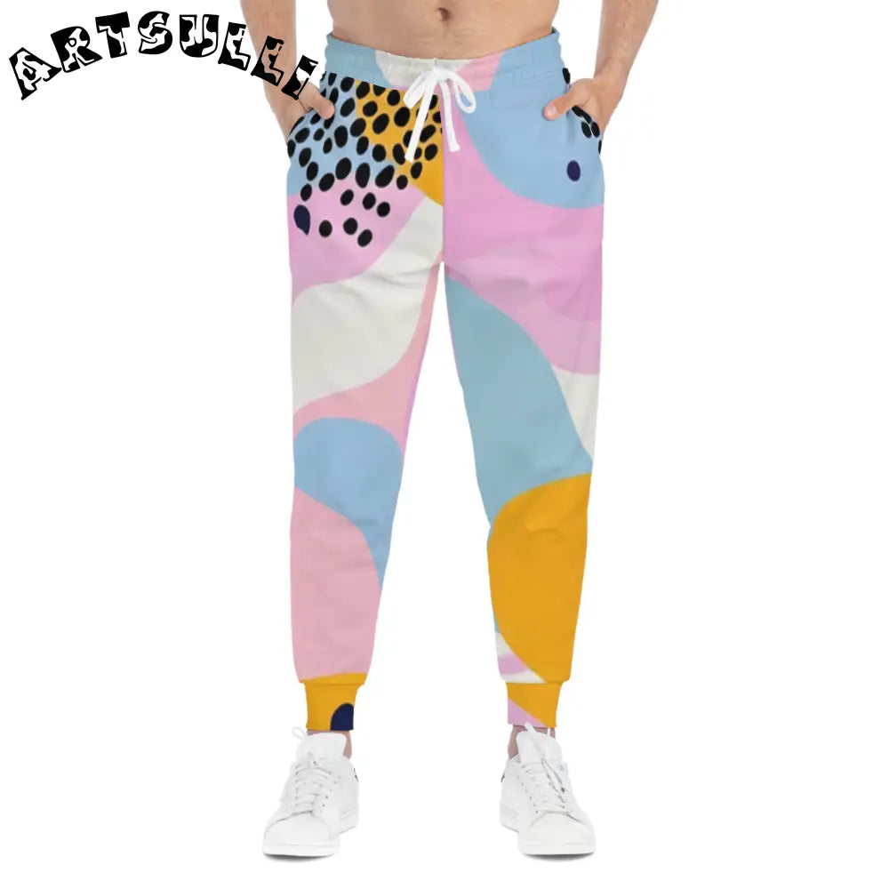 JAKKOUTTHEBXX Colorful Abstract Dots and Shapes Athletic Joggers