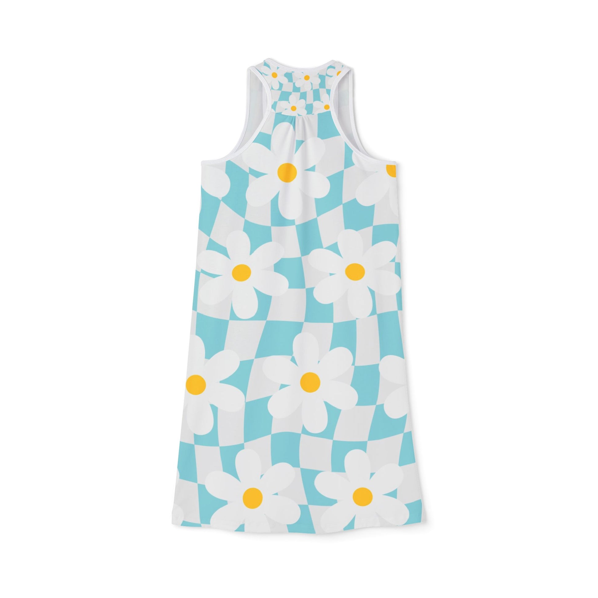 Trippy Check Garden Women's Racerback Dress (AOP), Artsulli - Art is Long, Life is Short, Tank Top, , , , , , , 