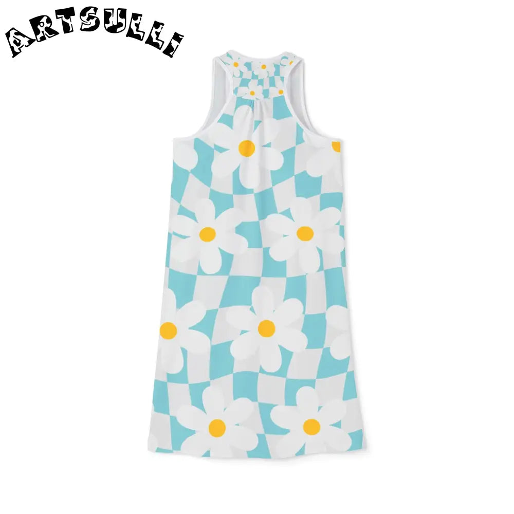 JAKKOUTTHEBXX Trippy Check Garden Women’s Racerback Dress (AOP)