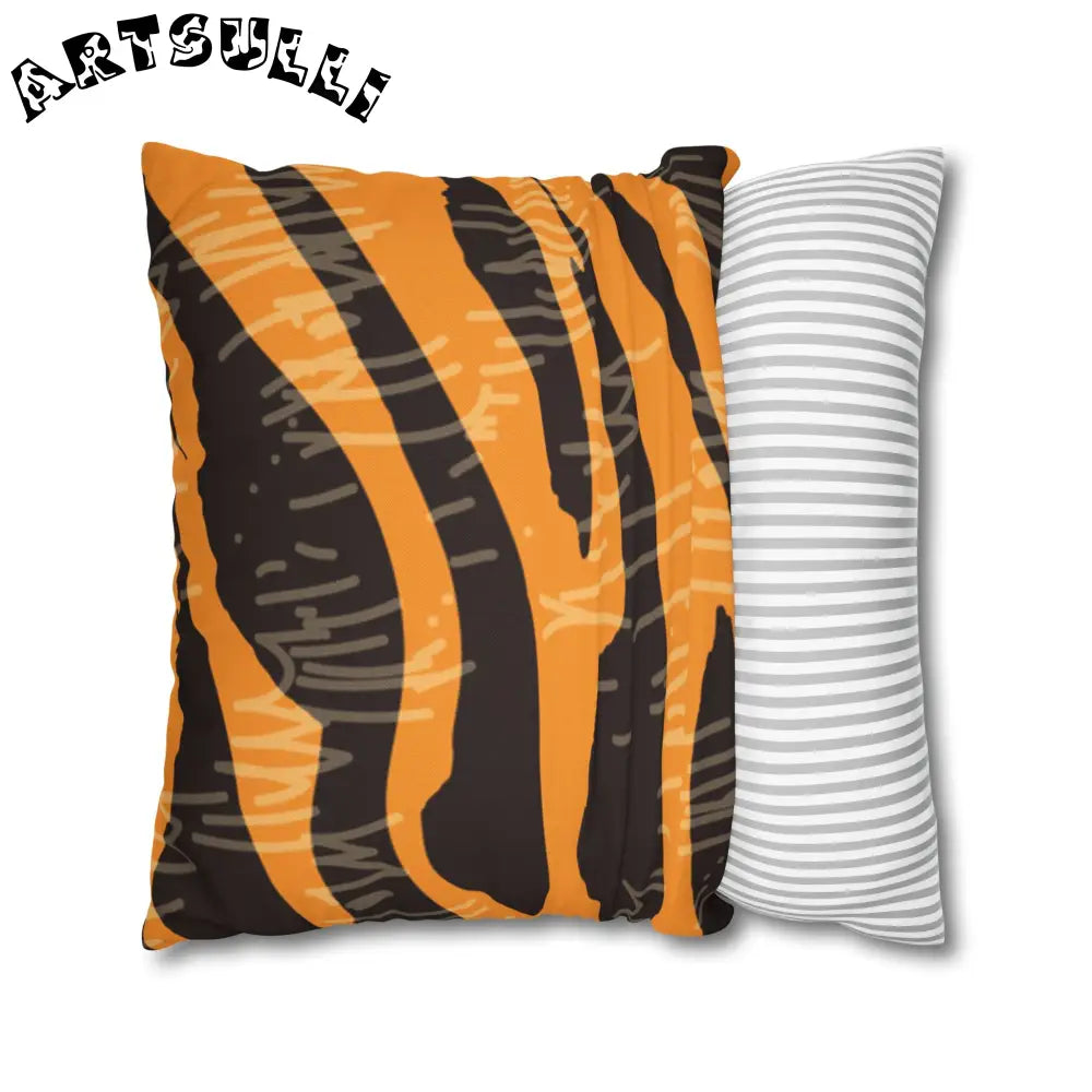 JAKKOUTTHEBXX Tiger Scratches Orange & Black Spun Polyester Square