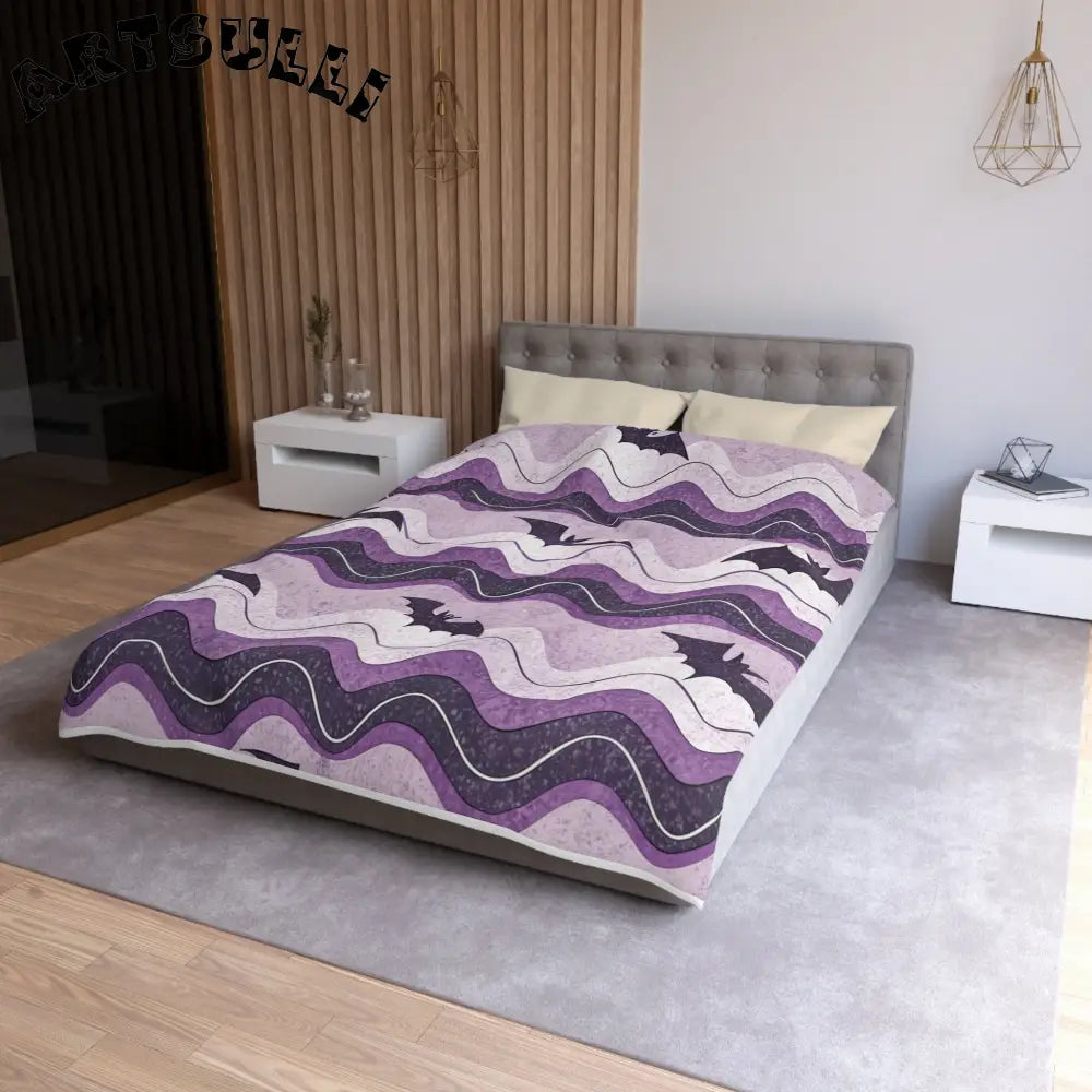 JAKKOUTTHEBXX Bat Wave Microfiber Duvet Cover JAKKOUTTHEBXX Artsulli